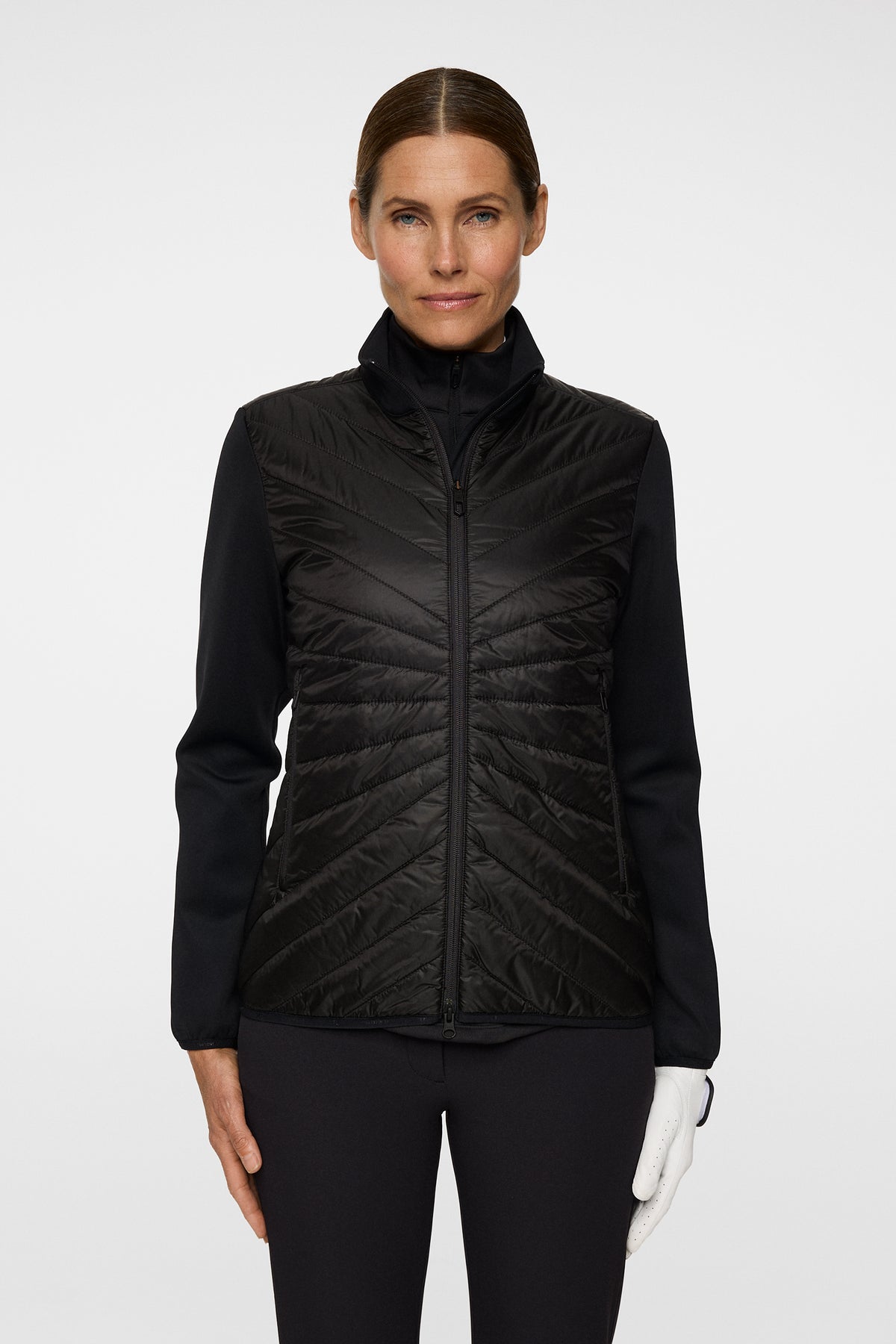 Madde Quilt Hybrid Jacket in Black by J.Lindeberg