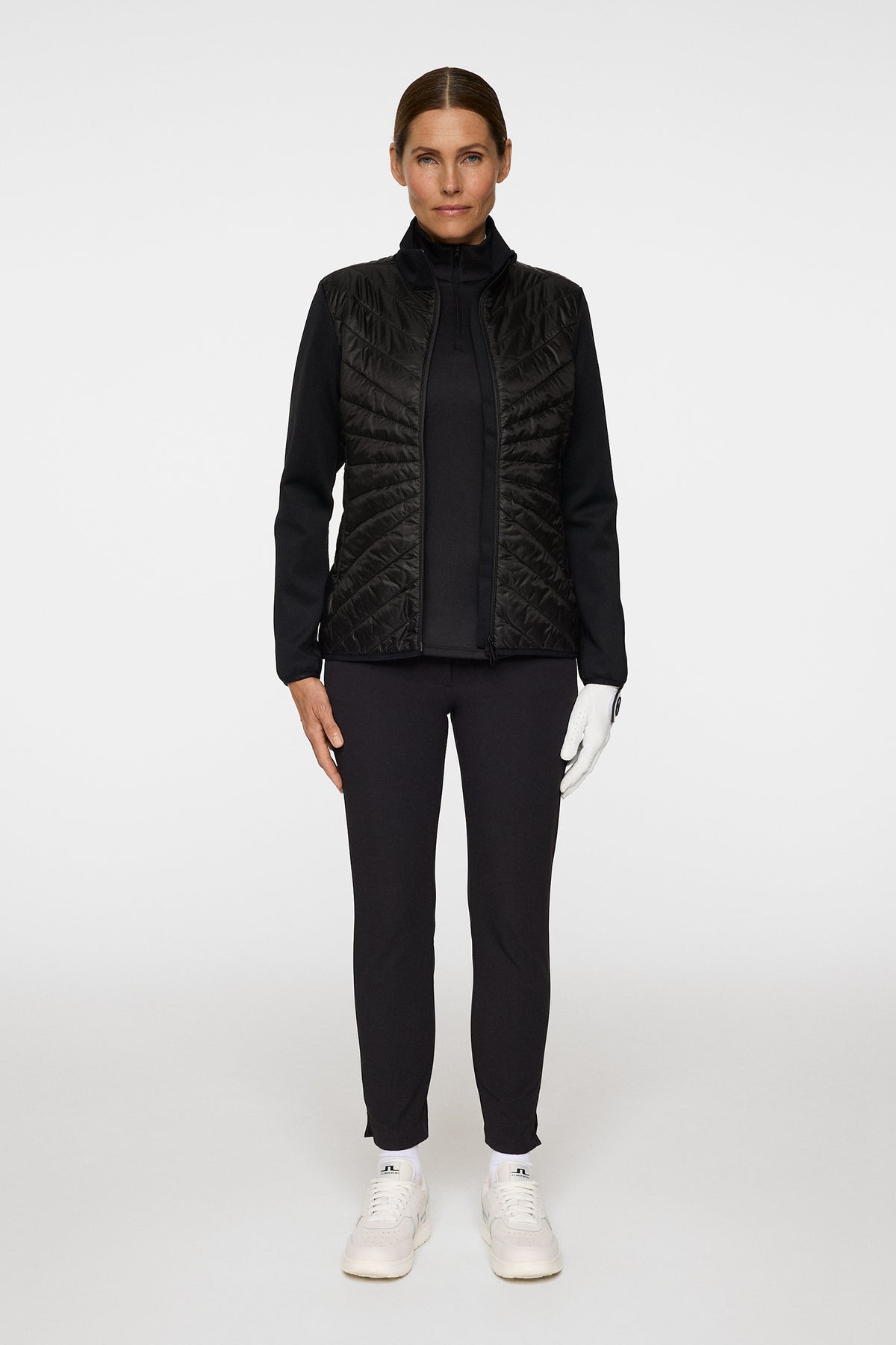 Madde Quilt Hybrid Jacket in Black by J.Lindeberg