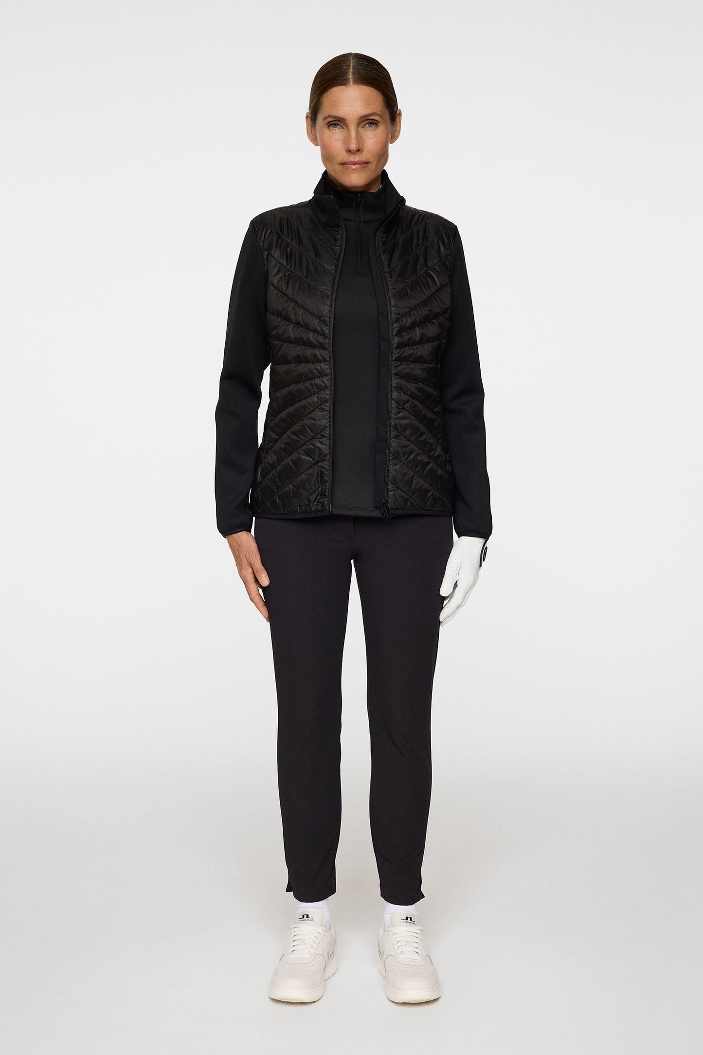 Madde Quilt Hybrid Jacket in Black by J.Lindeberg