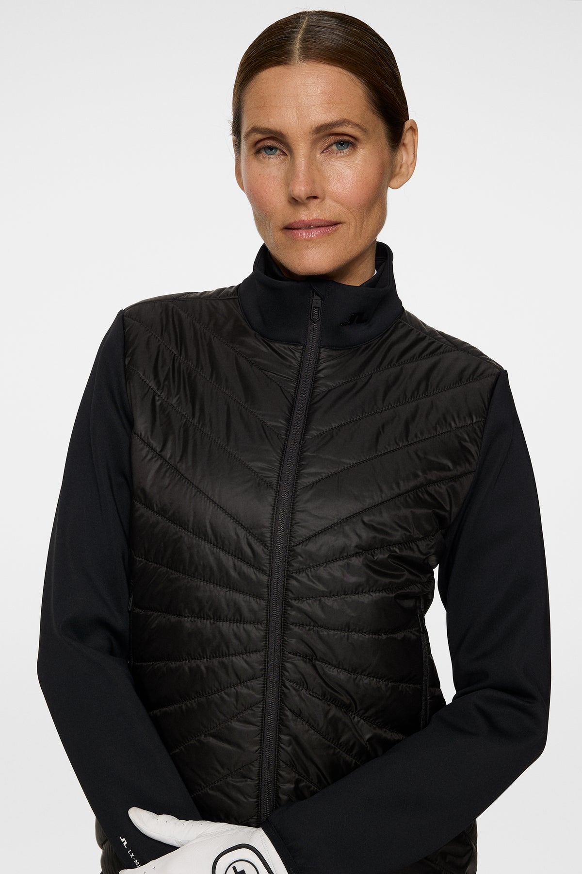 Madde Quilt Hybrid Jacket in Black by J.Lindeberg