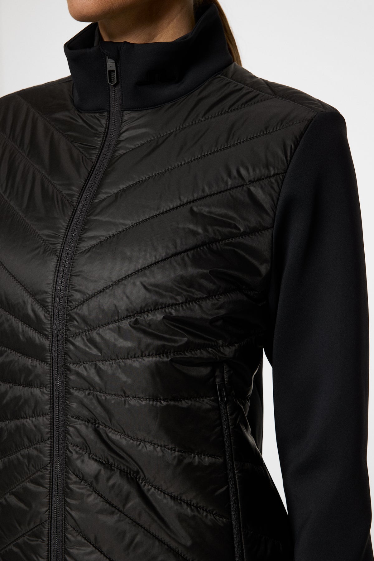 Madde Quilt Hybrid Jacket in Black by J.Lindeberg