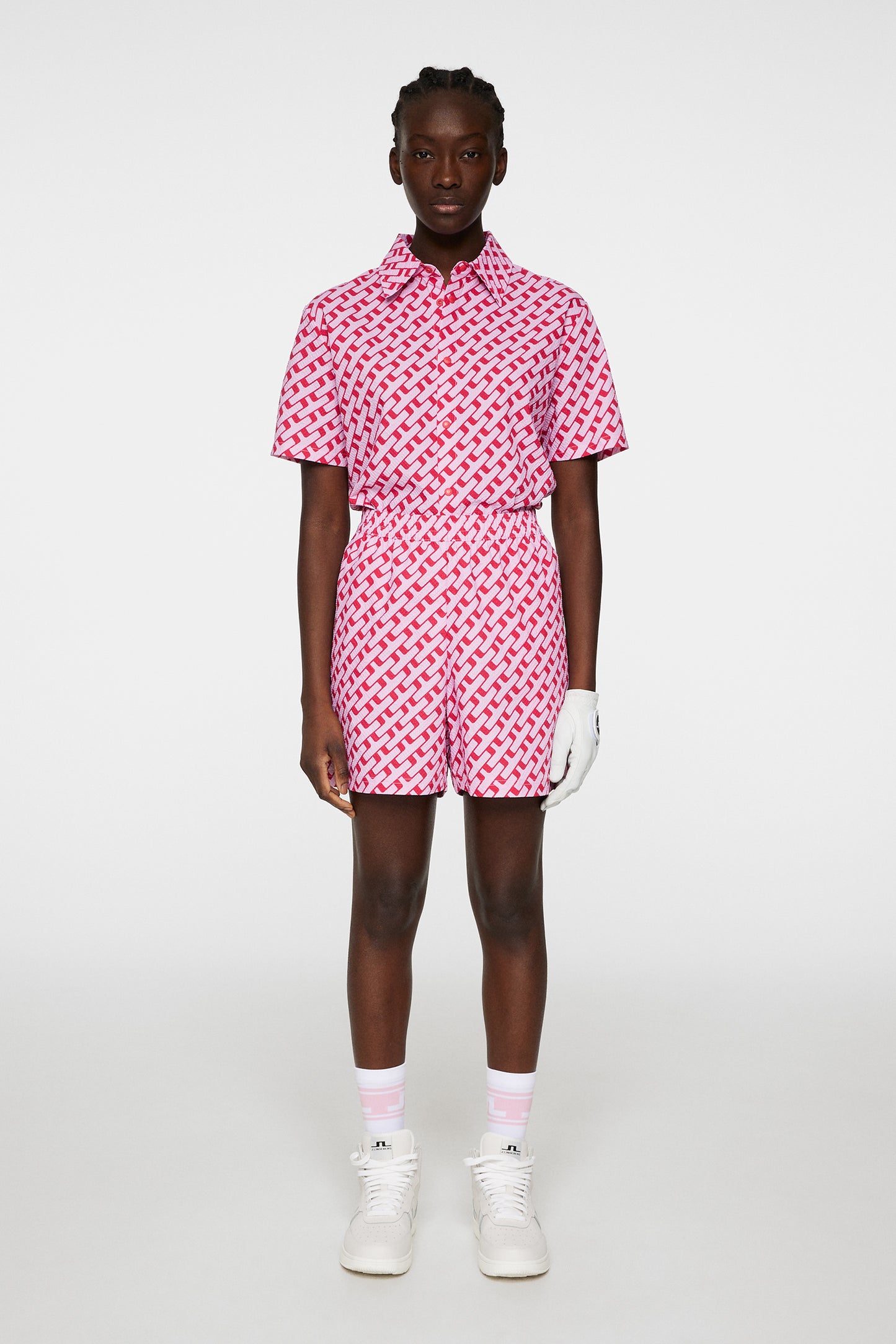 Diana Printed Shorts in Tour Geo Pink M by J.Lindeberg