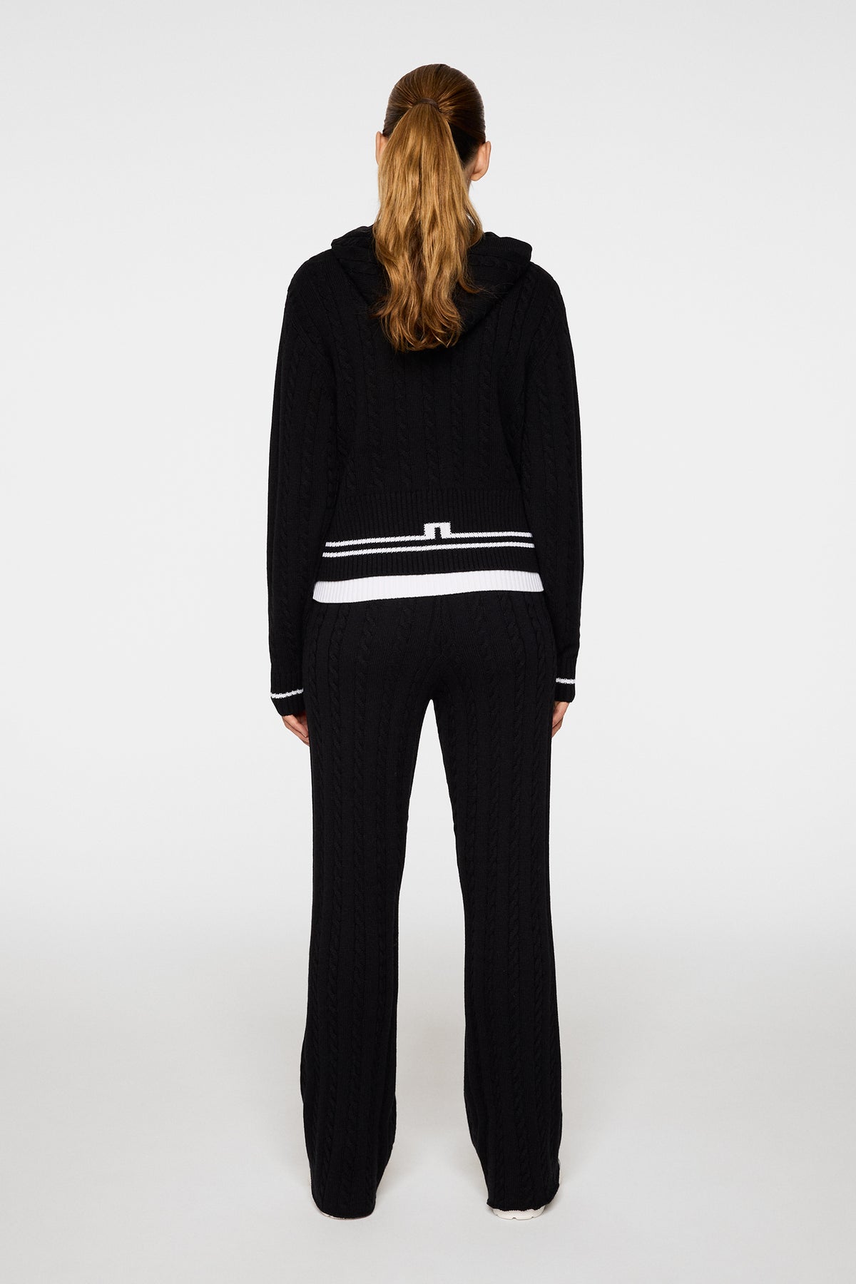 Kiana Cable Knit Wool Pant in Black by J.Lindeberg