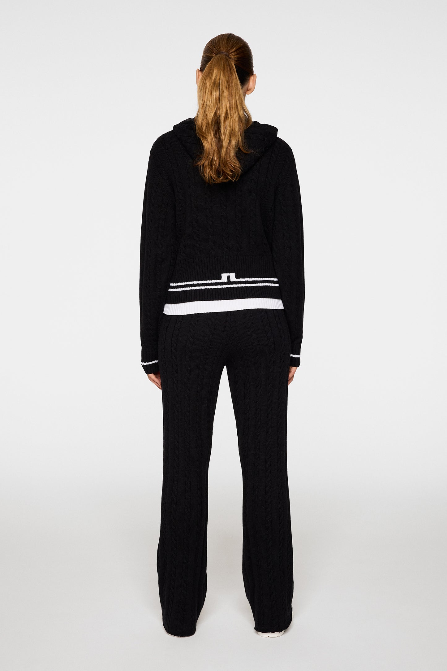 Kiana Cable Knit Wool Pant in Black by J.Lindeberg