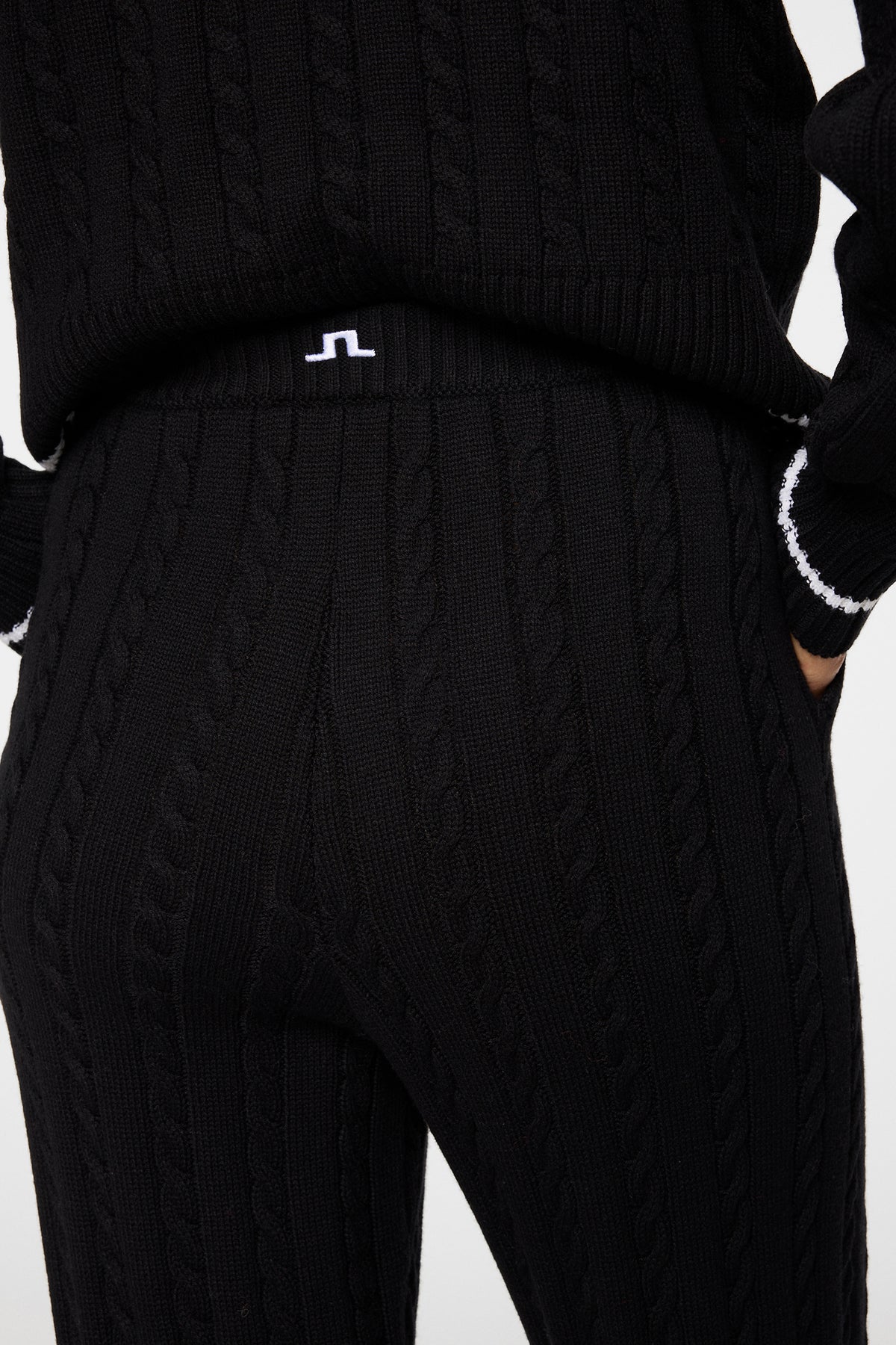 Kiana Cable Knit Wool Pant in Black by J.Lindeberg