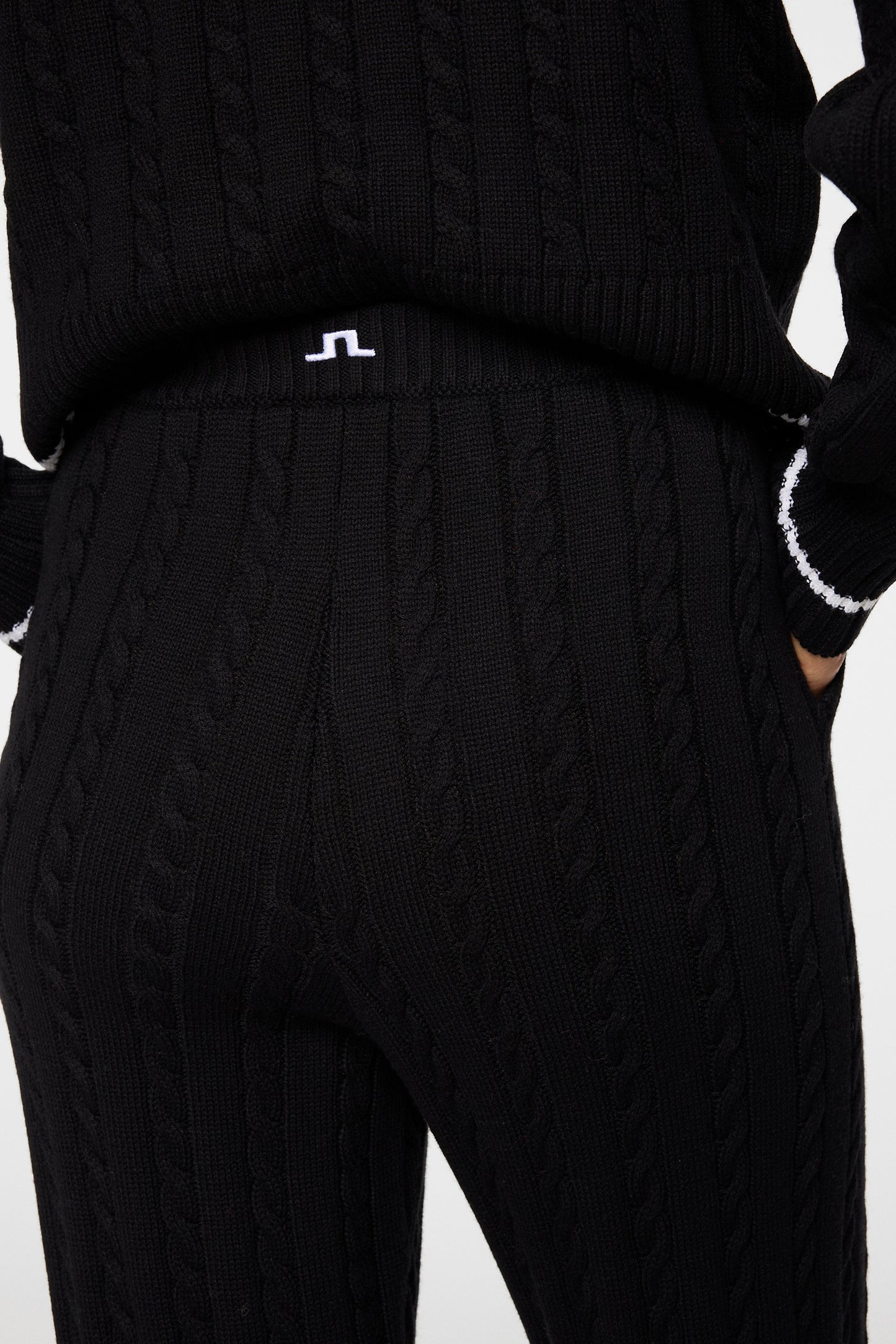 Kiana Cable Knit Wool Pant in Black by J.Lindeberg
