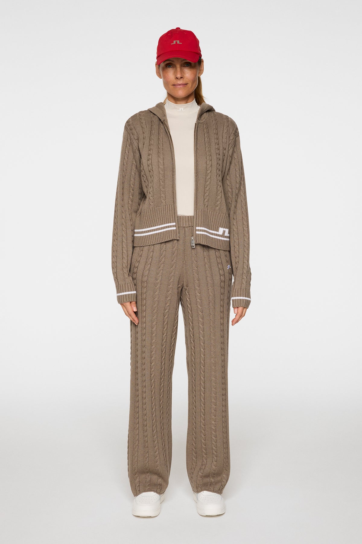 Kiana Cable Knit Wool Pant in Brindle by J.Lindeberg