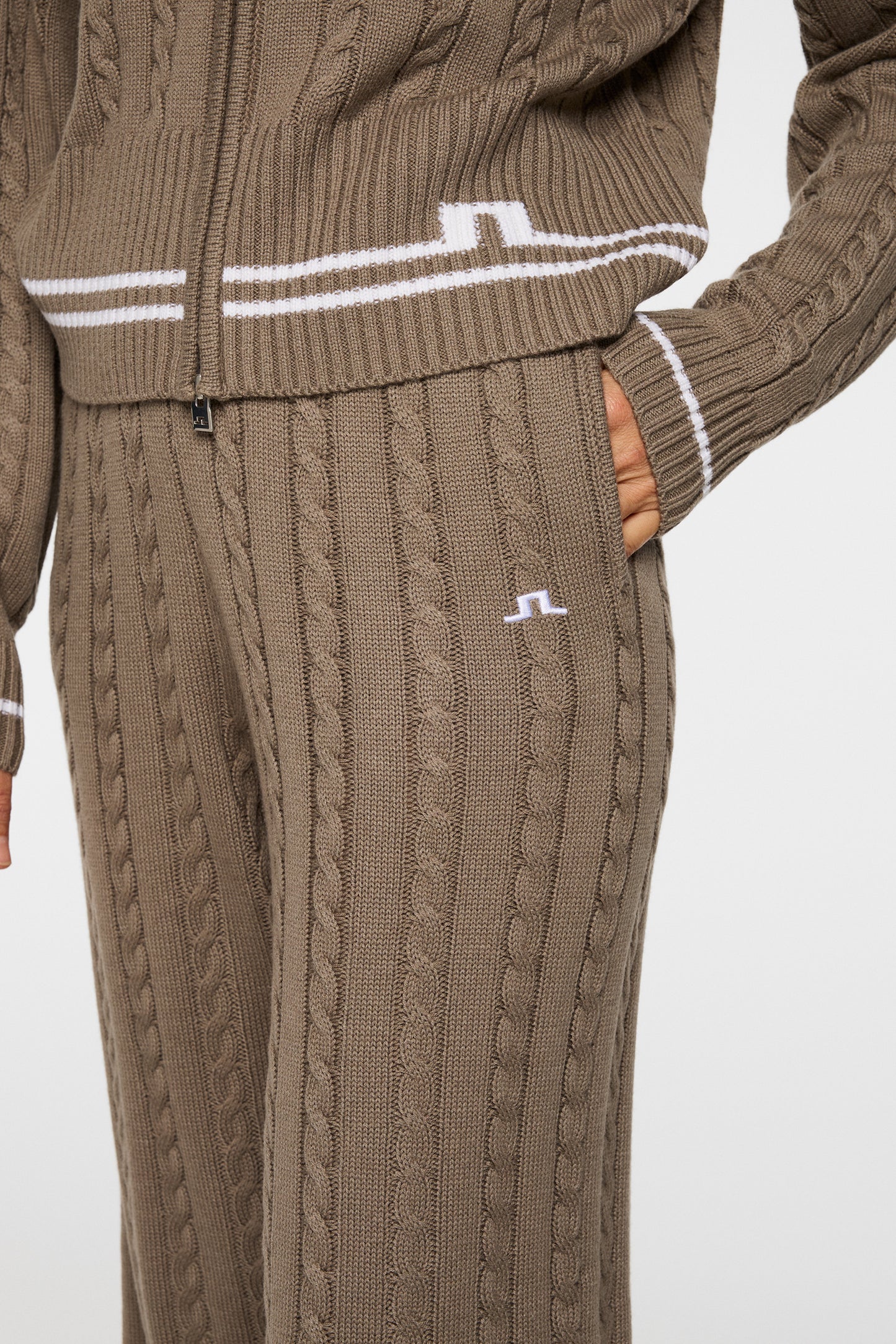 Kiana Cable Knit Wool Pant in Brindle by J.Lindeberg