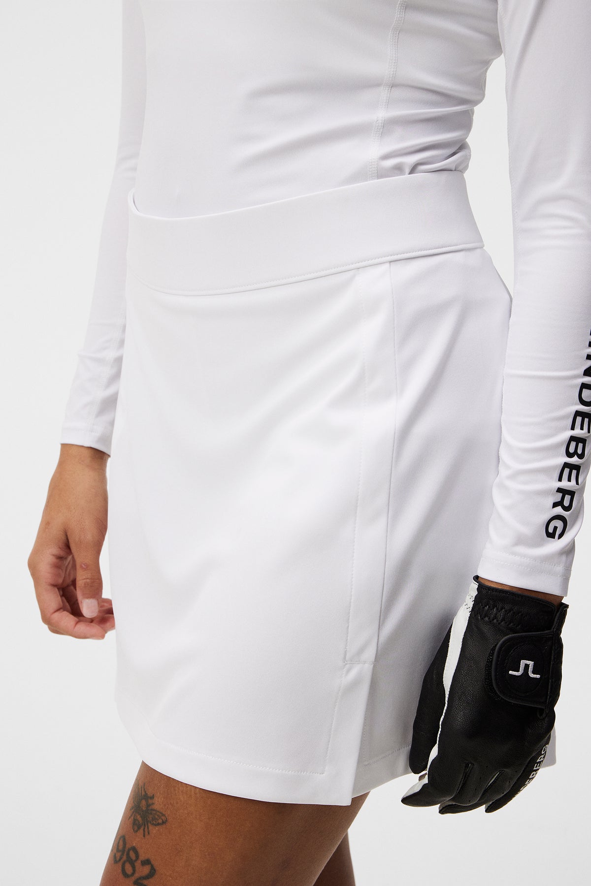 Amelie Mid Golf Skirt in White by J.Lindeberg