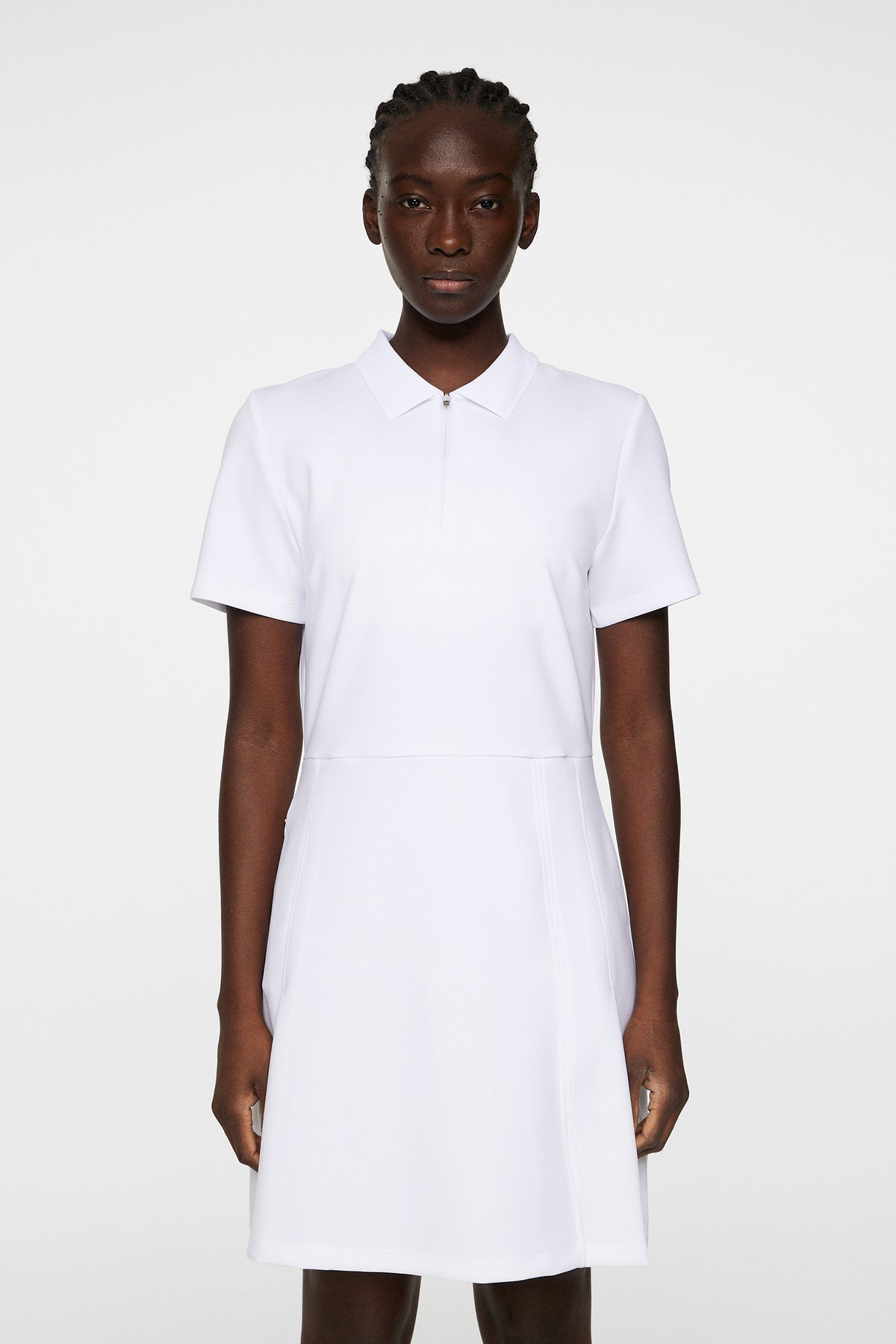 Kanai dress in White by J.Lindeberg