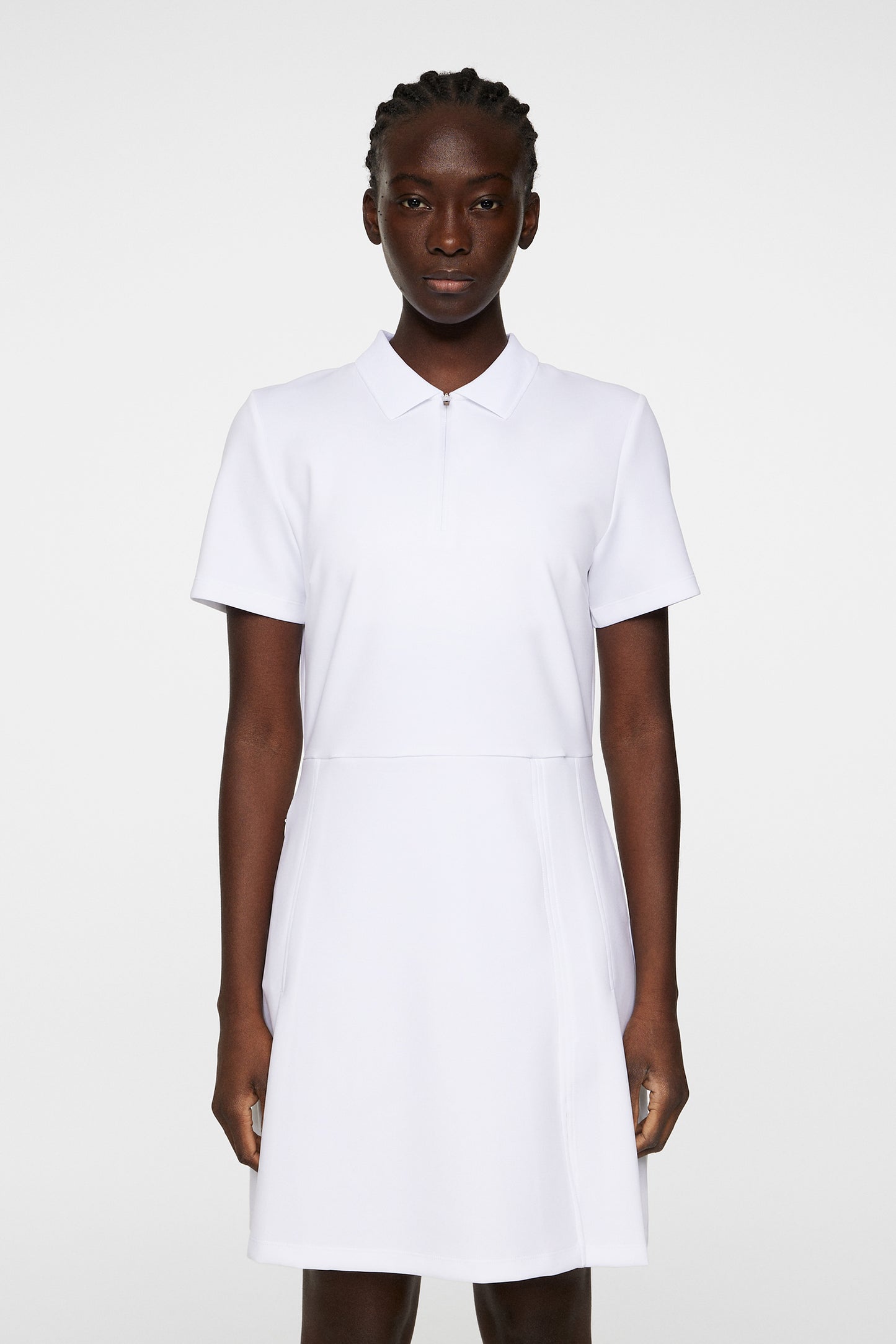Kanai dress in White by J.Lindeberg