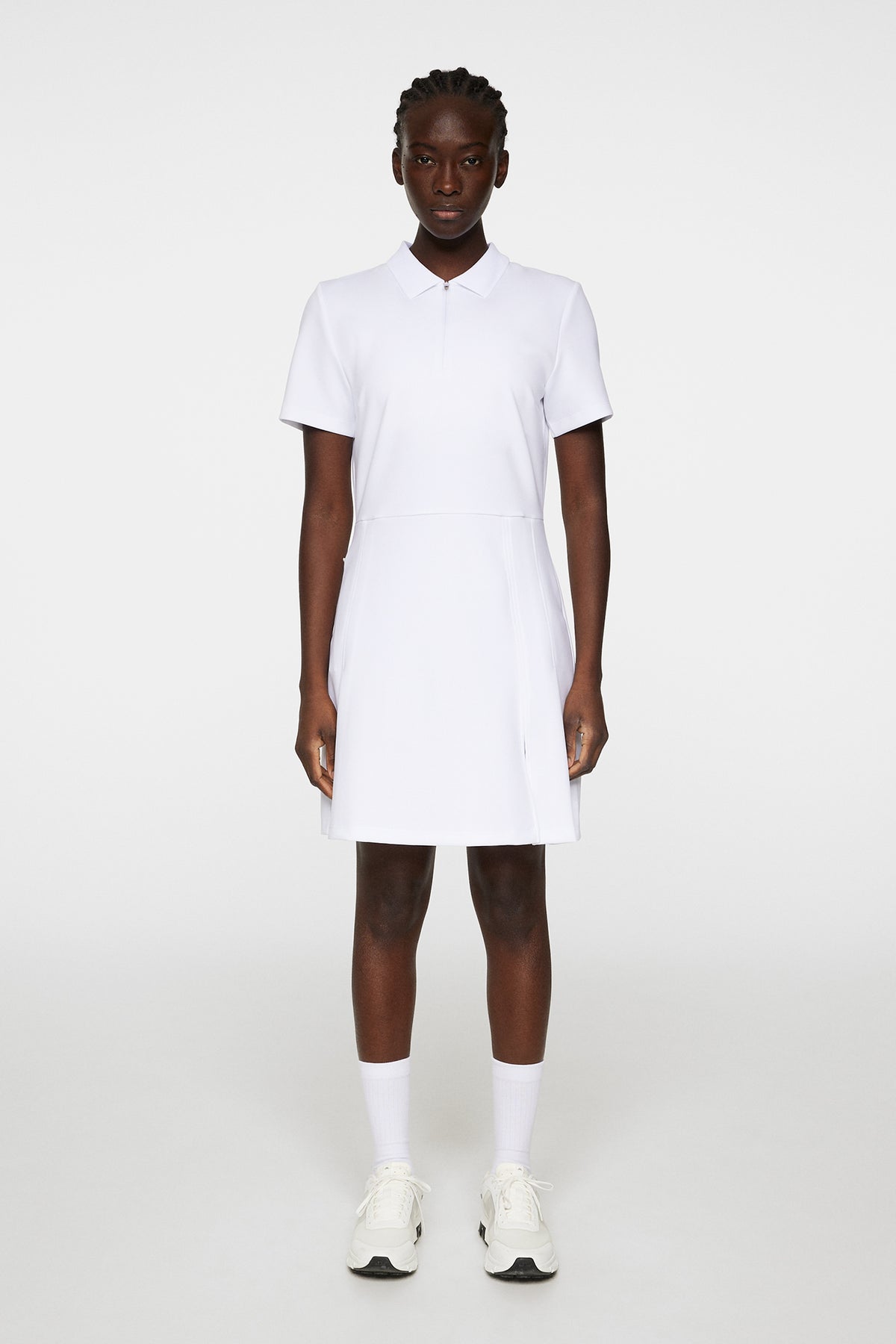 Kanai dress in White by J.Lindeberg