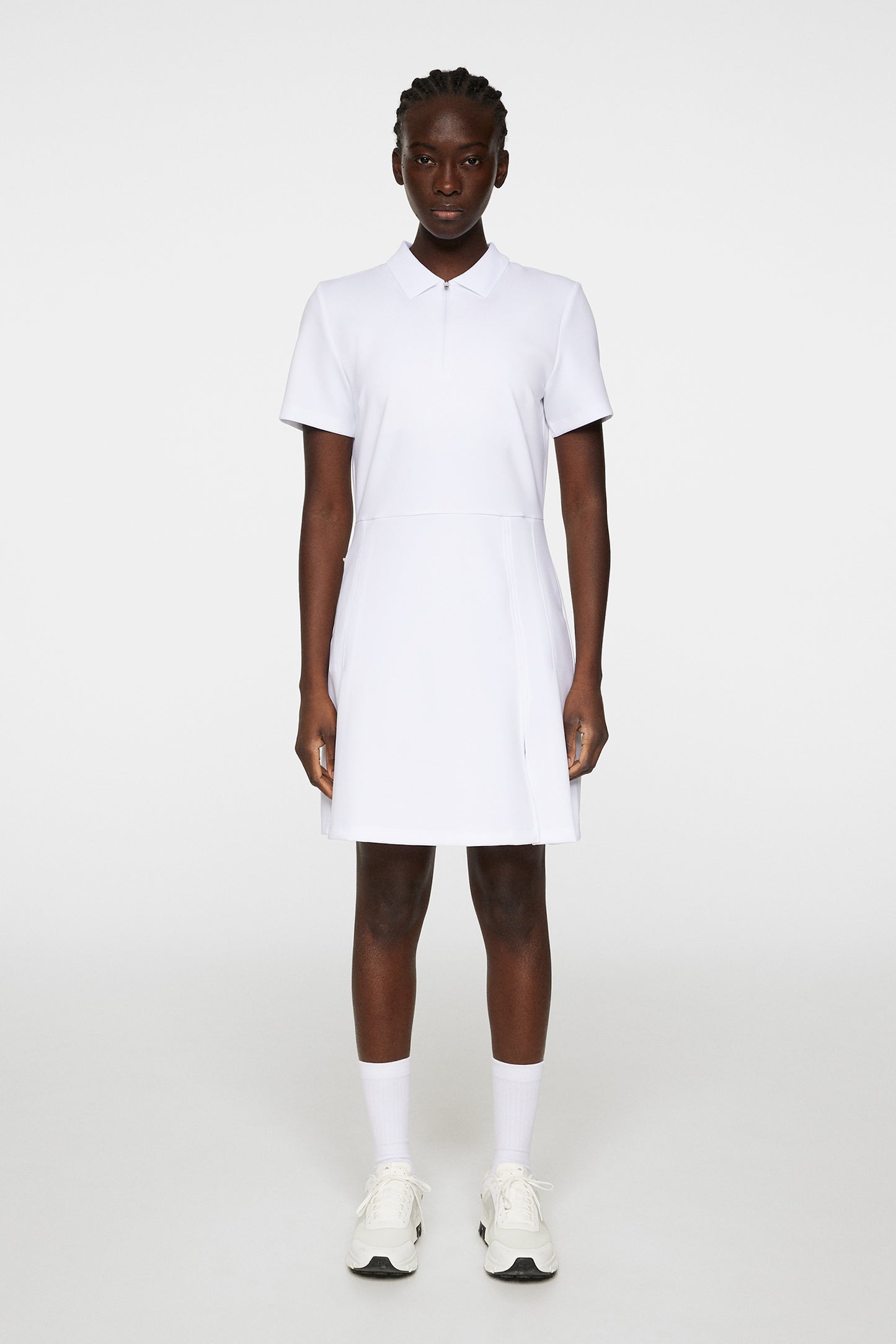 Kanai dress in White by J.Lindeberg
