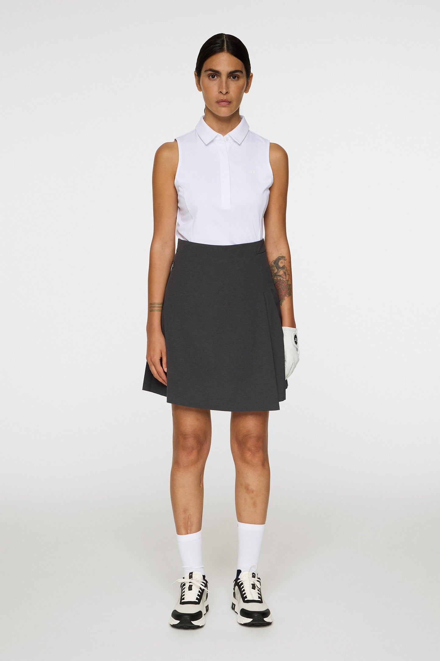 Joy Skirt in Dark Grey Melange by J.Lindeberg
