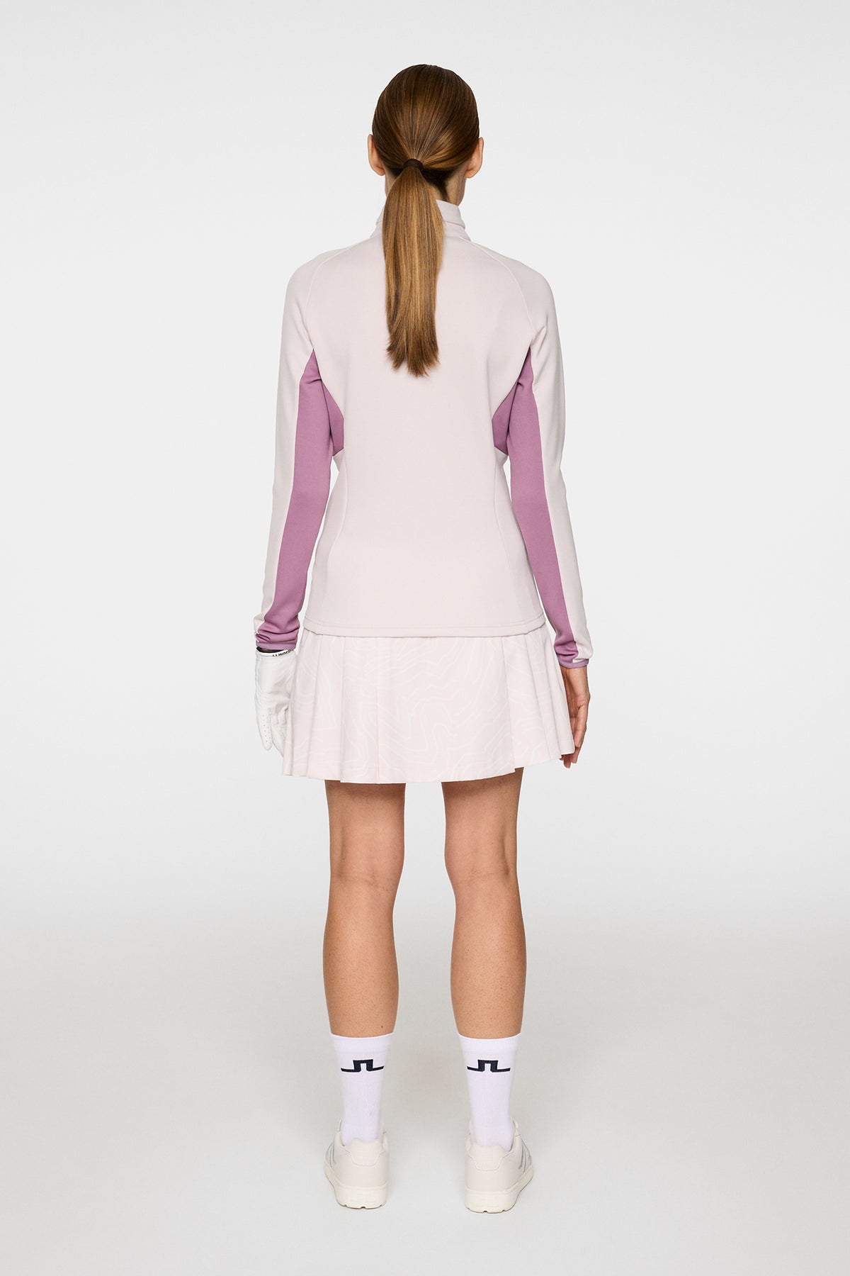 Alesia Print Skirt in Topo Grey Lilac L by J.Lindeberg