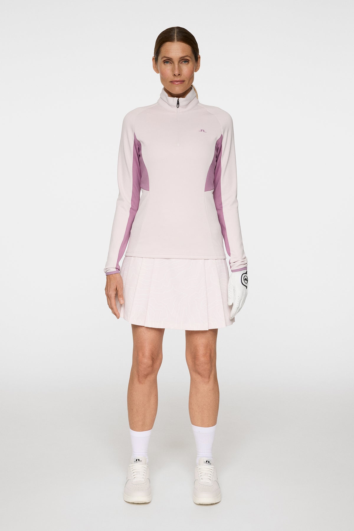 Alesia Print Skirt in Topo Grey Lilac L by J.Lindeberg