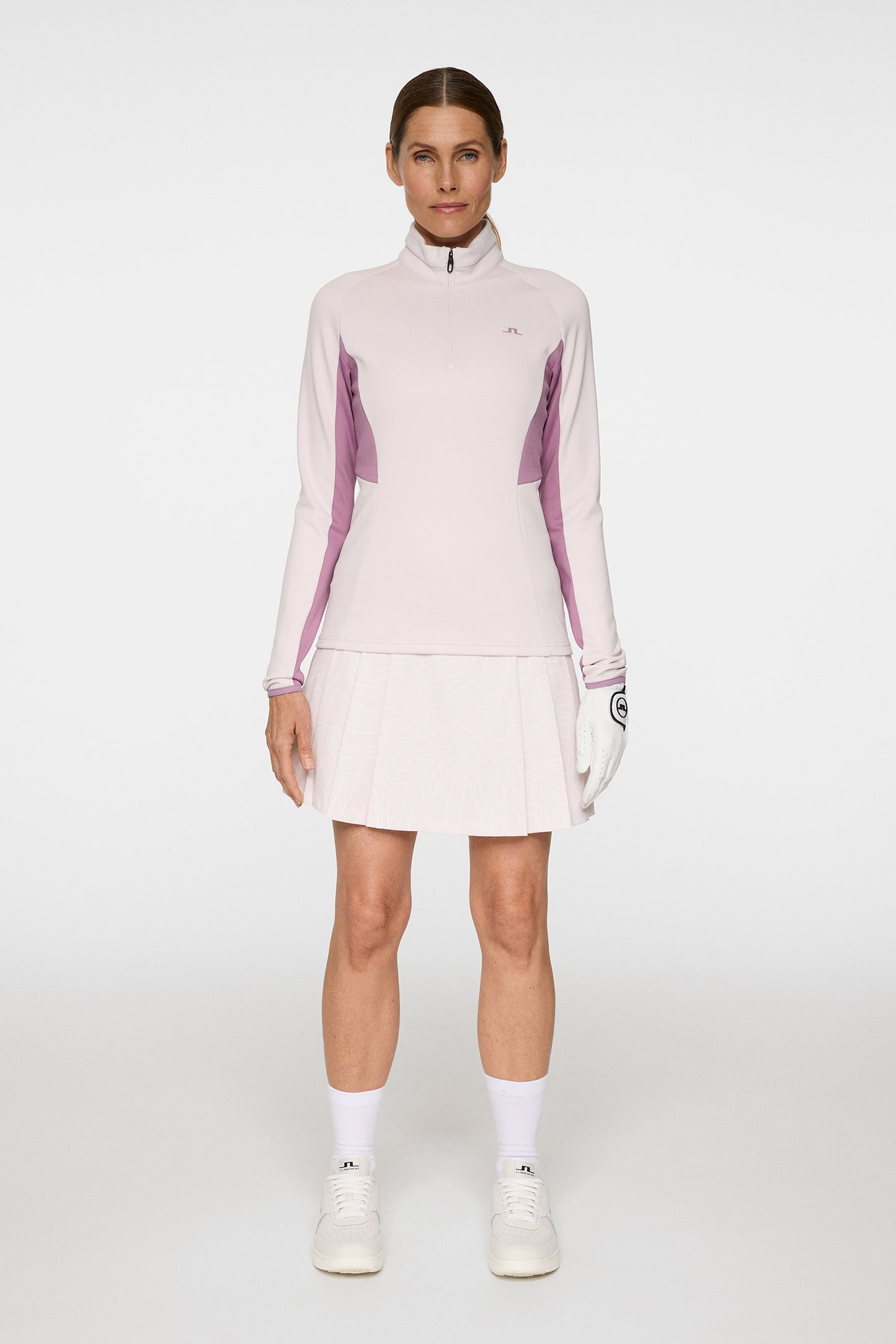 Alesia Print Skirt in Topo Grey Lilac L by J.Lindeberg