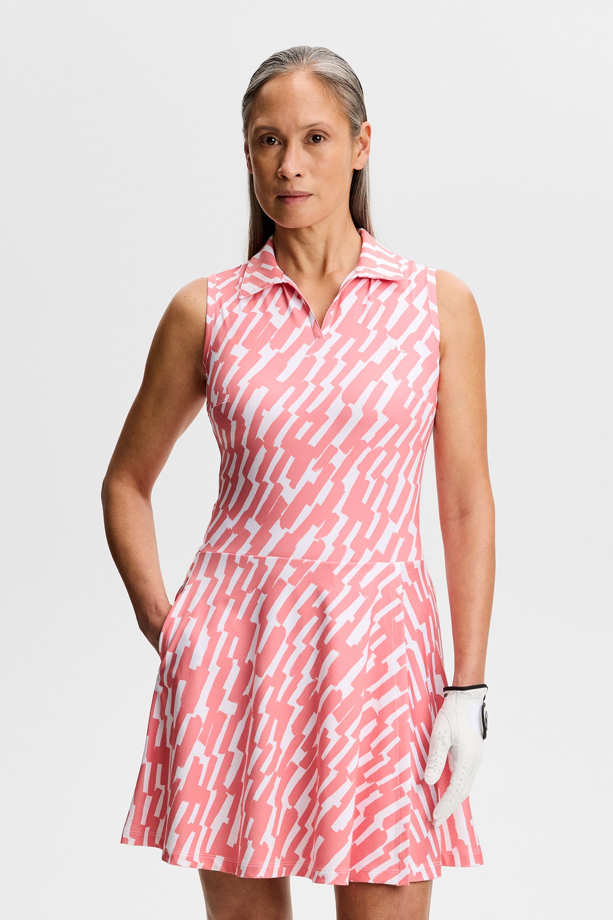 Dana Printed Dress in Oak Flamingo M by J.Lindeberg