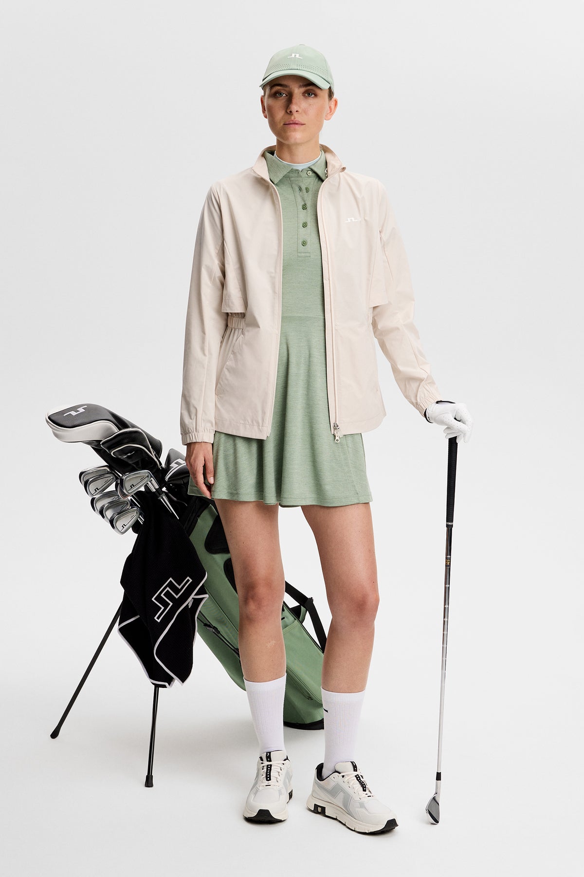 Janna Dress in Hedge Green Melange by J.Lindeberg