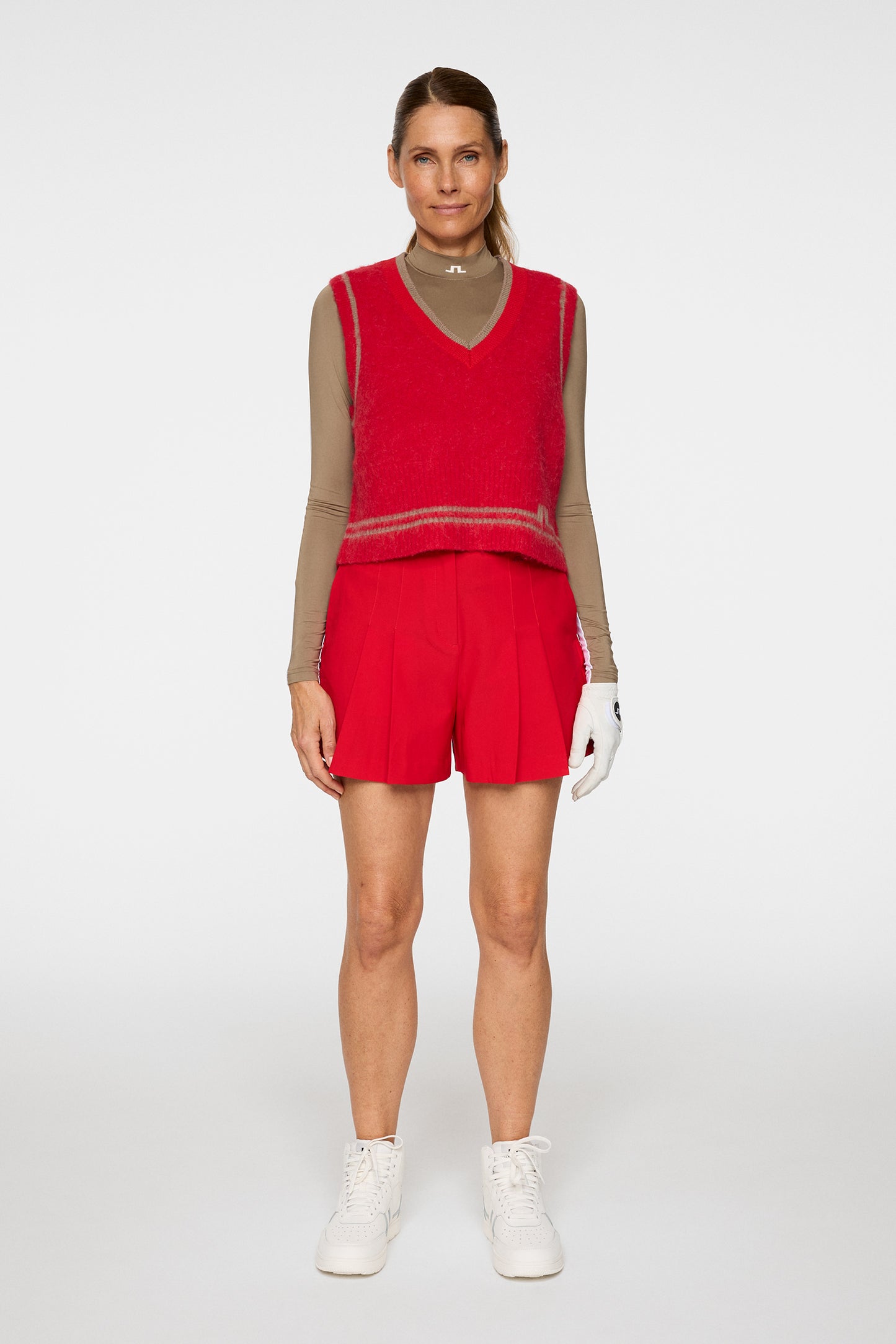 Arella Pleated Shorts in Barbados Cherry by J.Lindeberg