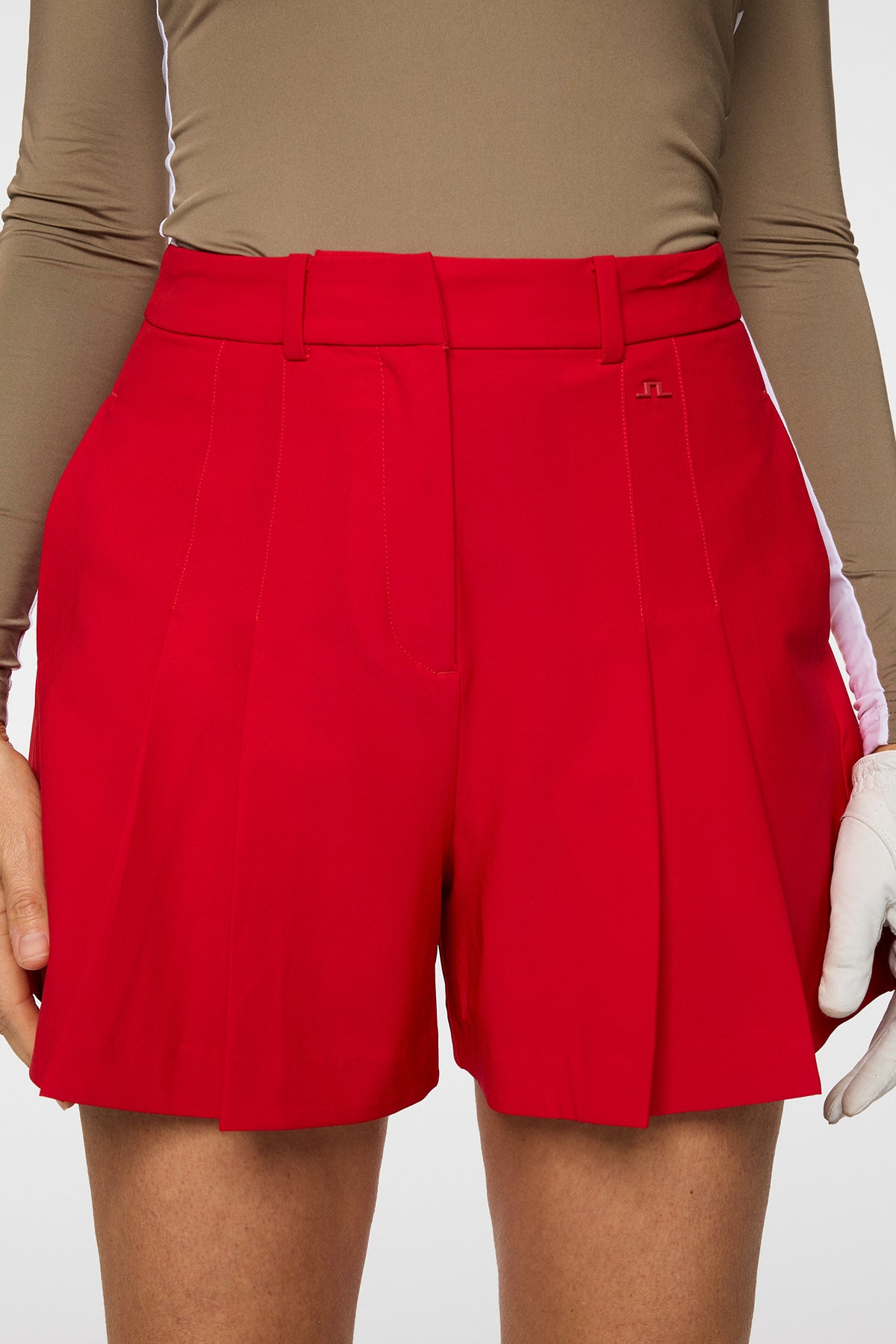 Arella Pleated Shorts in Barbados Cherry by J.Lindeberg