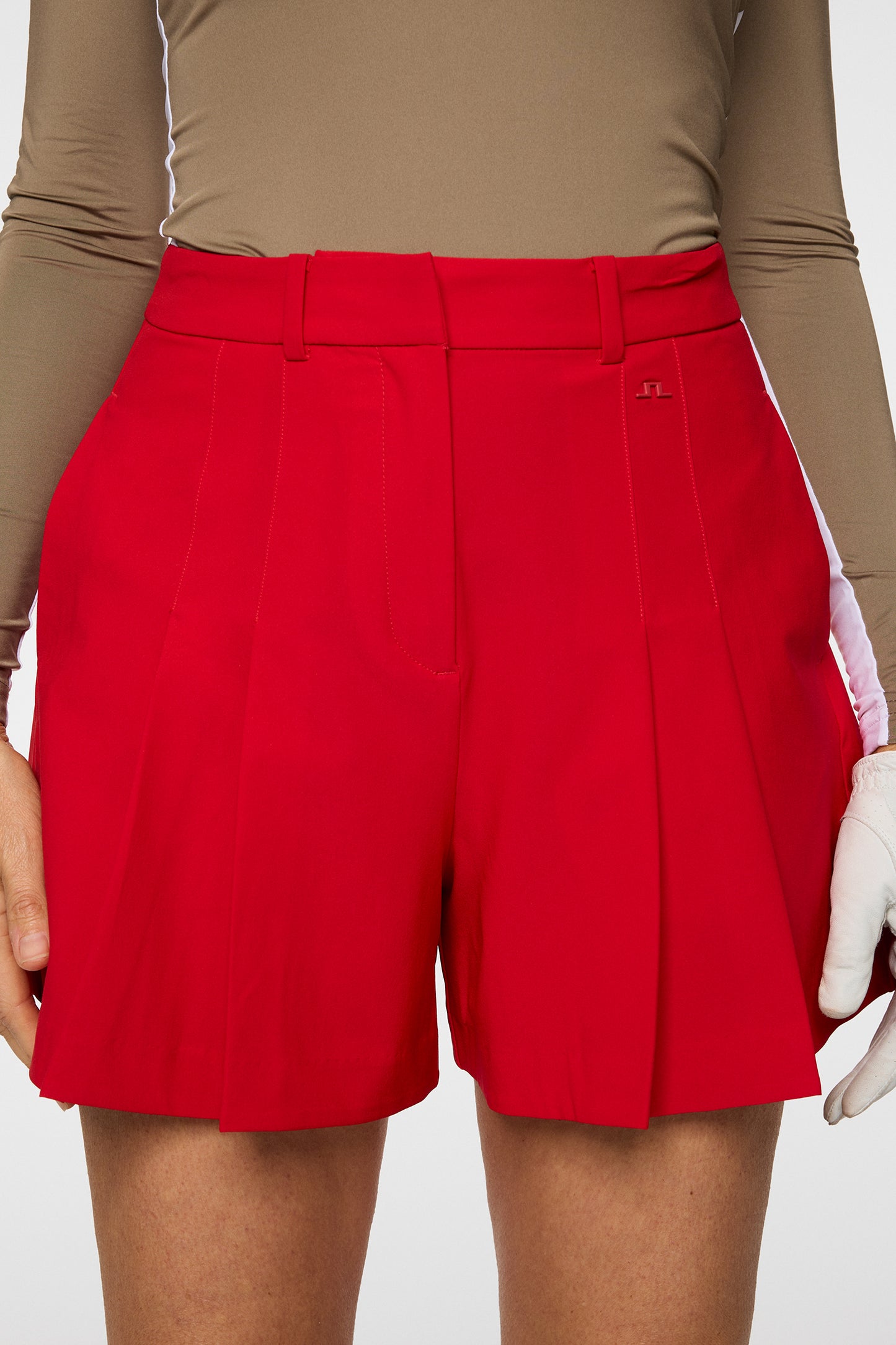 Arella Pleated Shorts in Barbados Cherry by J.Lindeberg