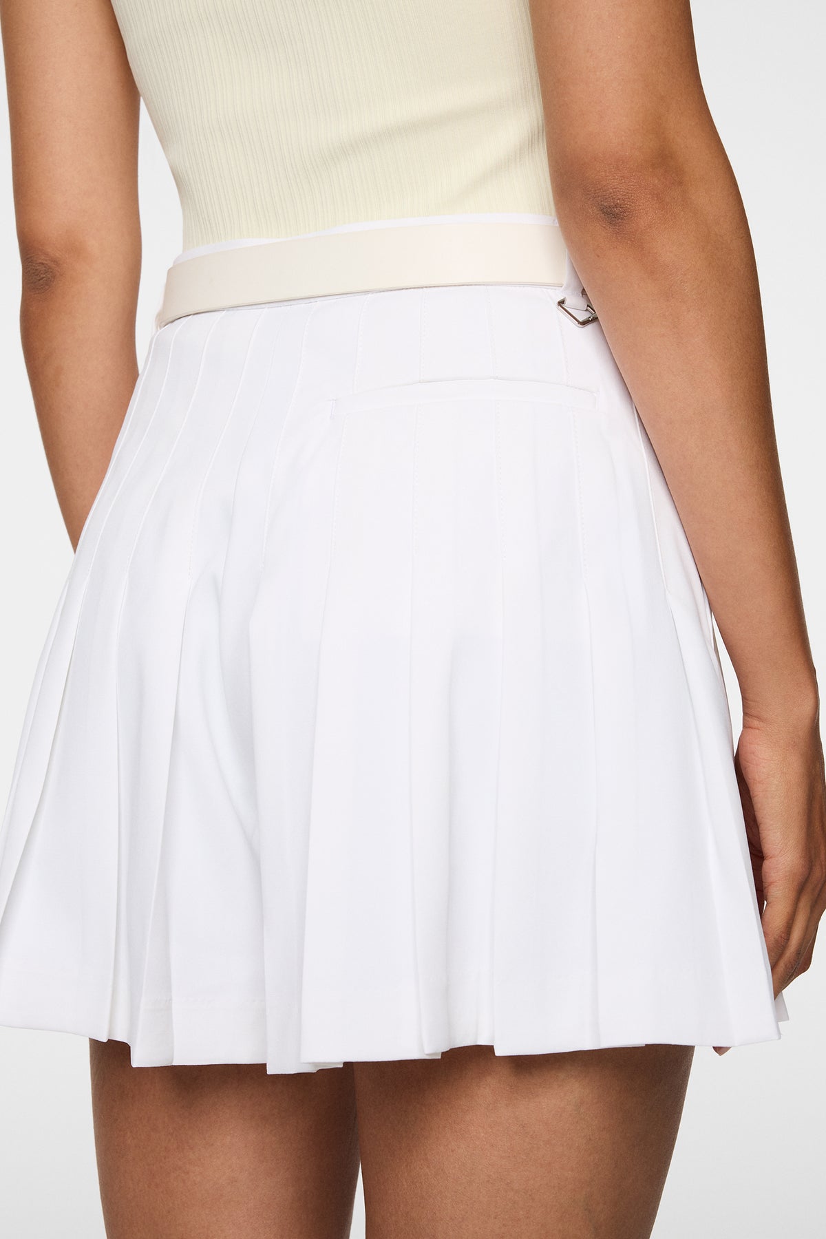 Arella Pleated Shorts in White by J.Lindeberg