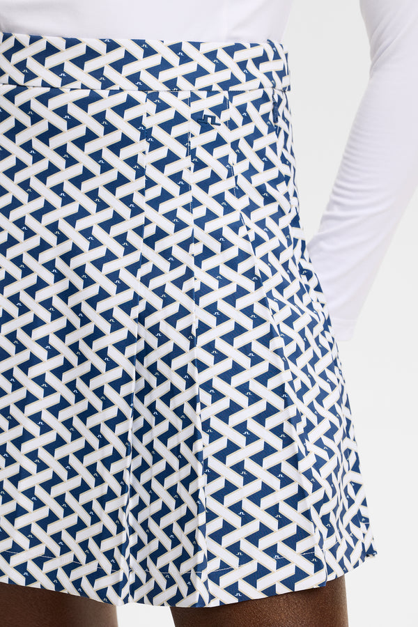 Alesia Print Skirt / Ladder Estate White S