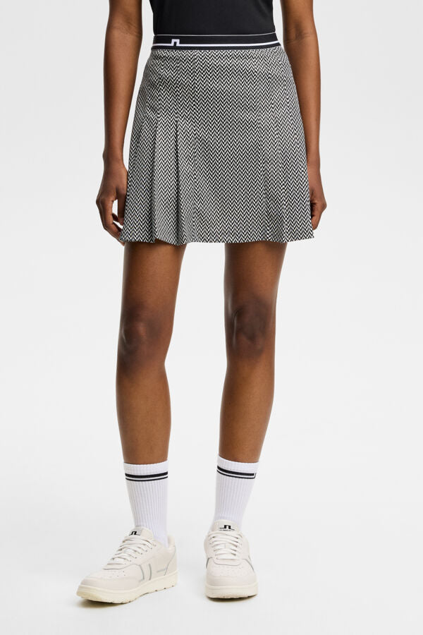 Harlow Print Skirt / Bridge Stack White Orchid S