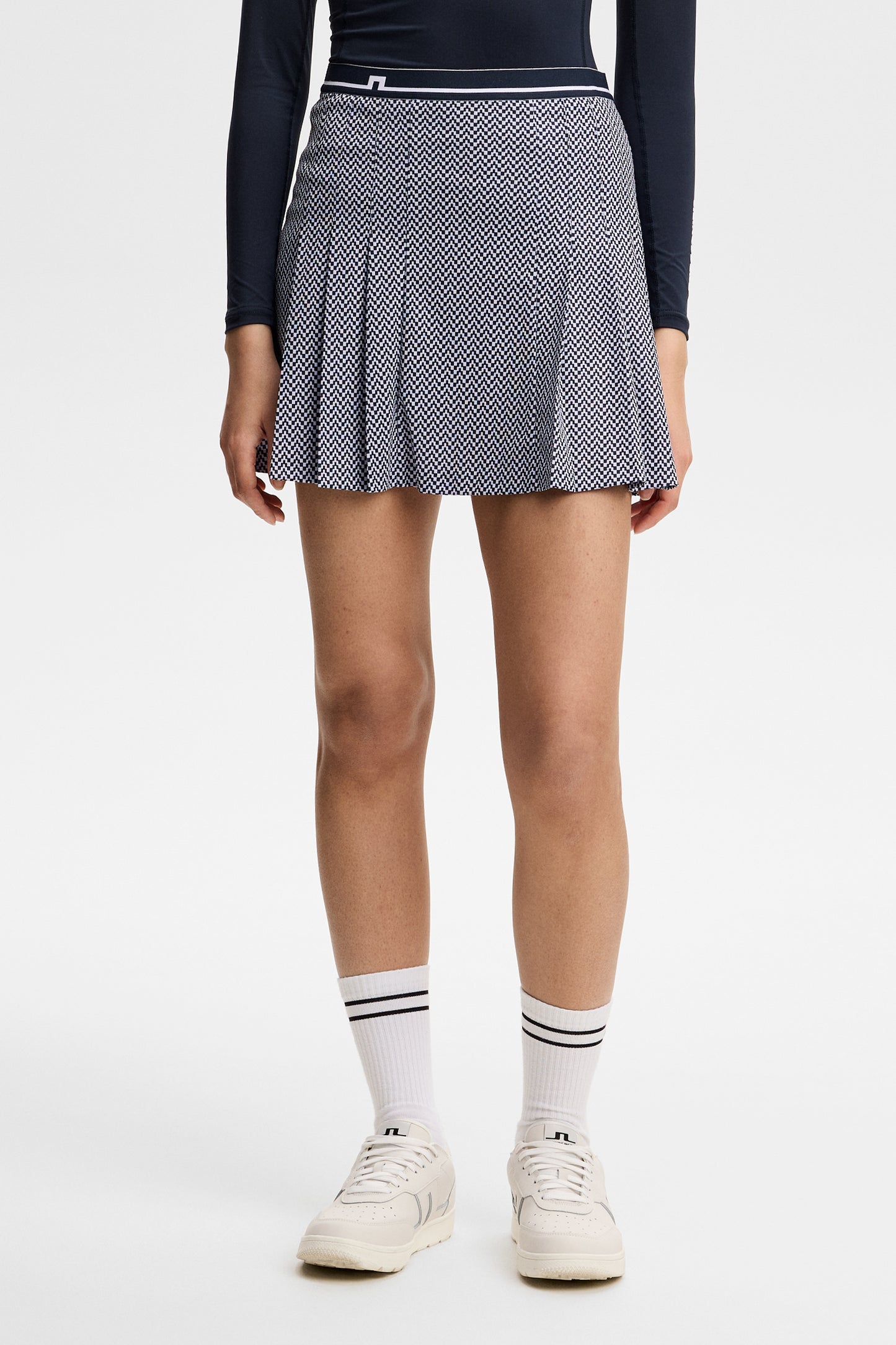 Harlow Print Skirt in Bridge Stack Heather Navy S by J.Lindeberg