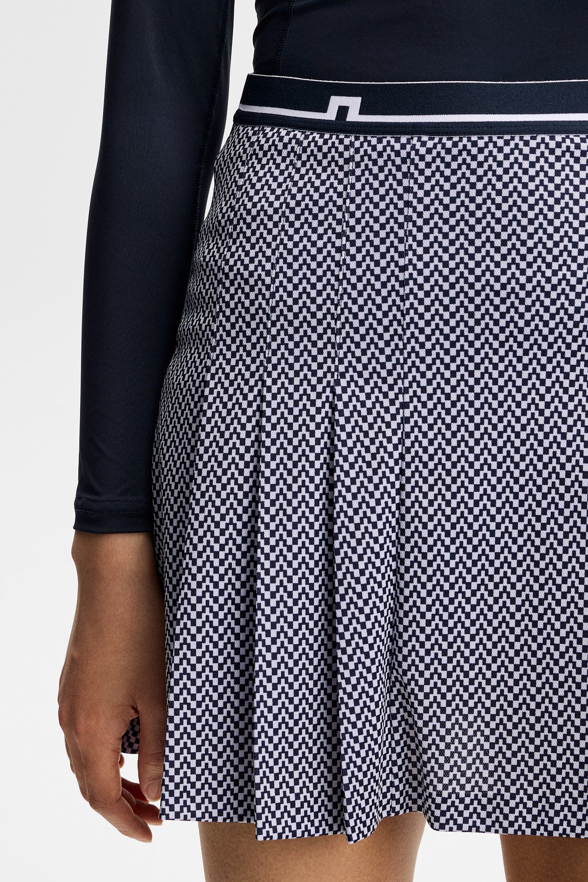 Harlow Print Skirt in Bridge Stack Heather Navy S by J.Lindeberg