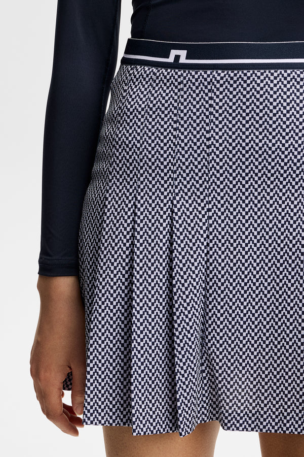 Harlow Print Skirt / Bridge Stack Heather Navy S