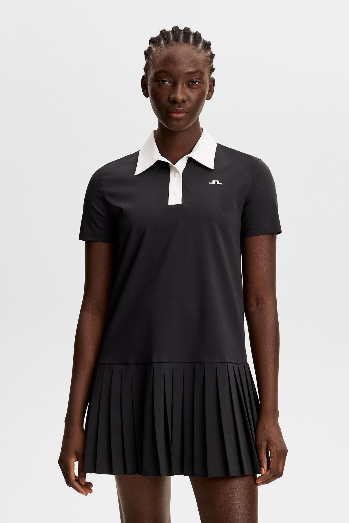 J.Lindeberg Women's 30Y Grace Pleated Dress 9253640- Large Black