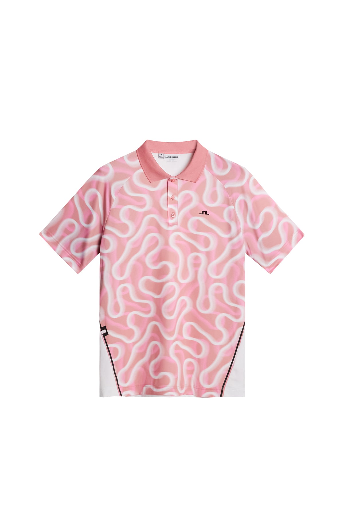 Paul Print Polo in Rally Flamingo M by J.Lindeberg