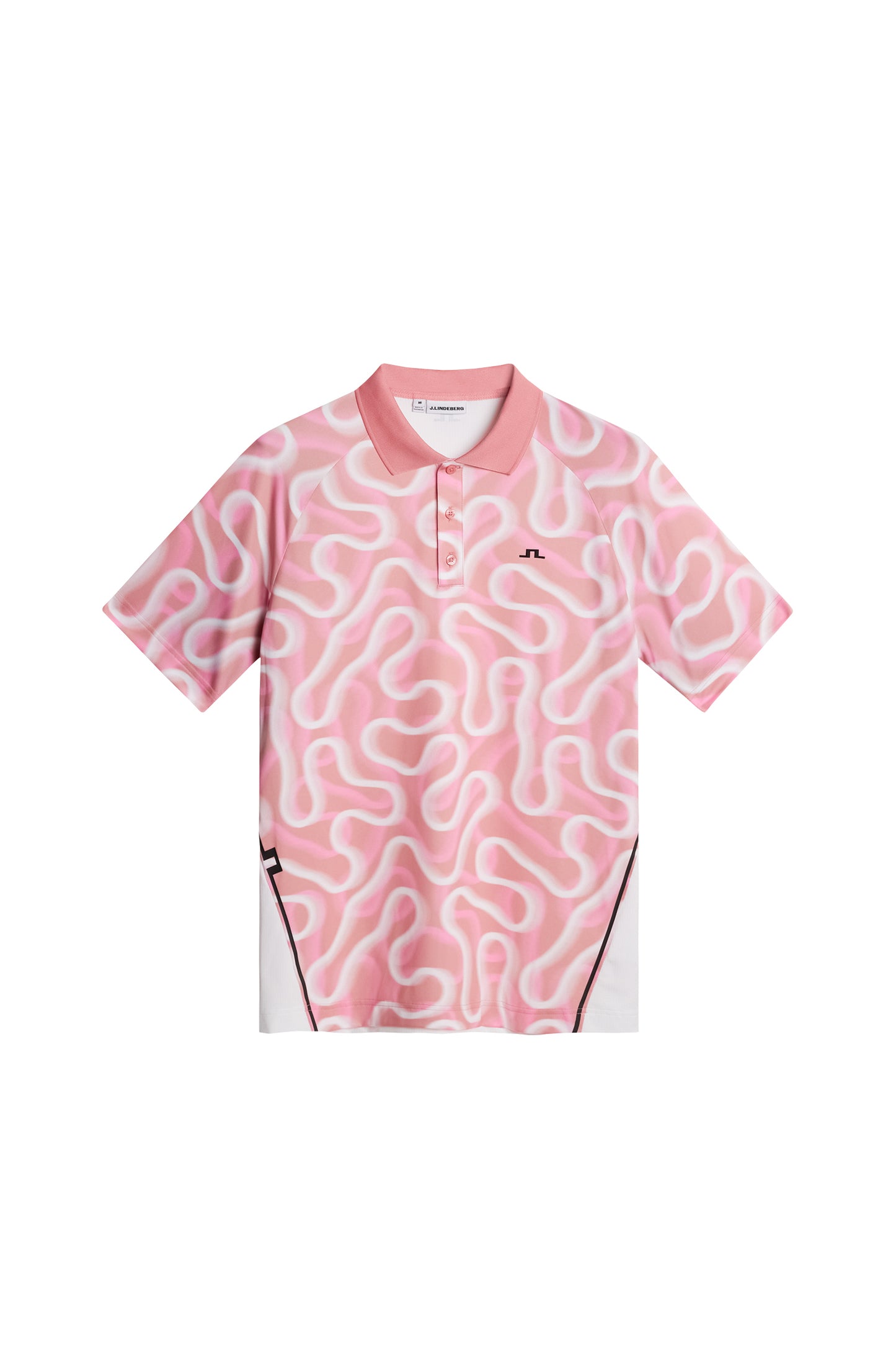 Paul Print Polo in Rally Flamingo M by J.Lindeberg