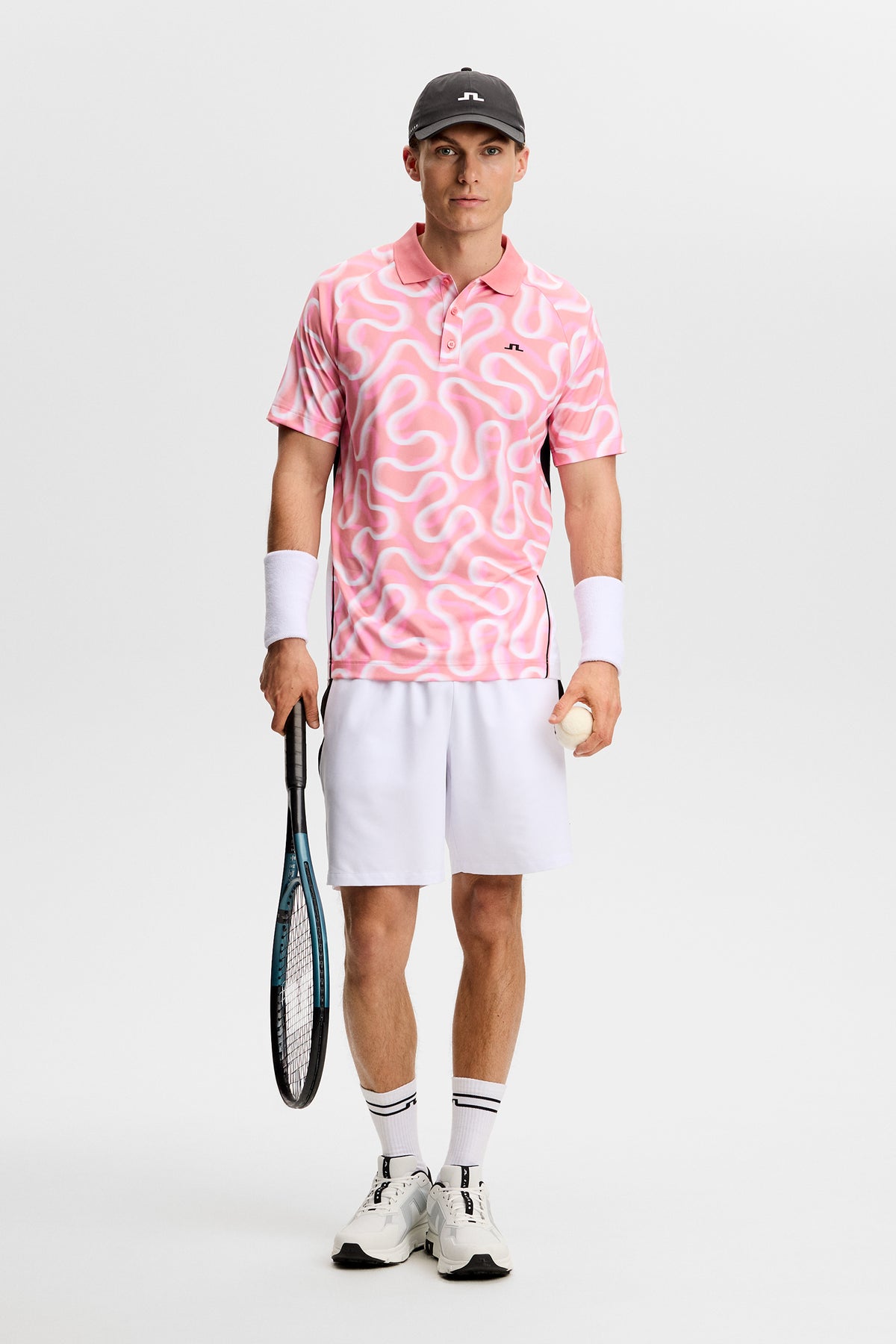 Paul Print Polo in Rally Flamingo M by J.Lindeberg