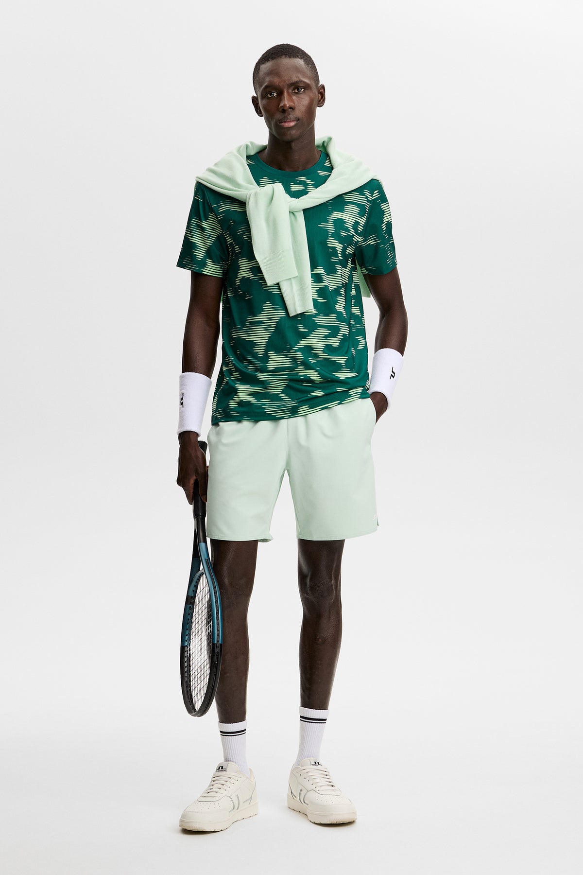 Josip Printed T-shirt in Clay Pistachio L by J.Lindeberg
