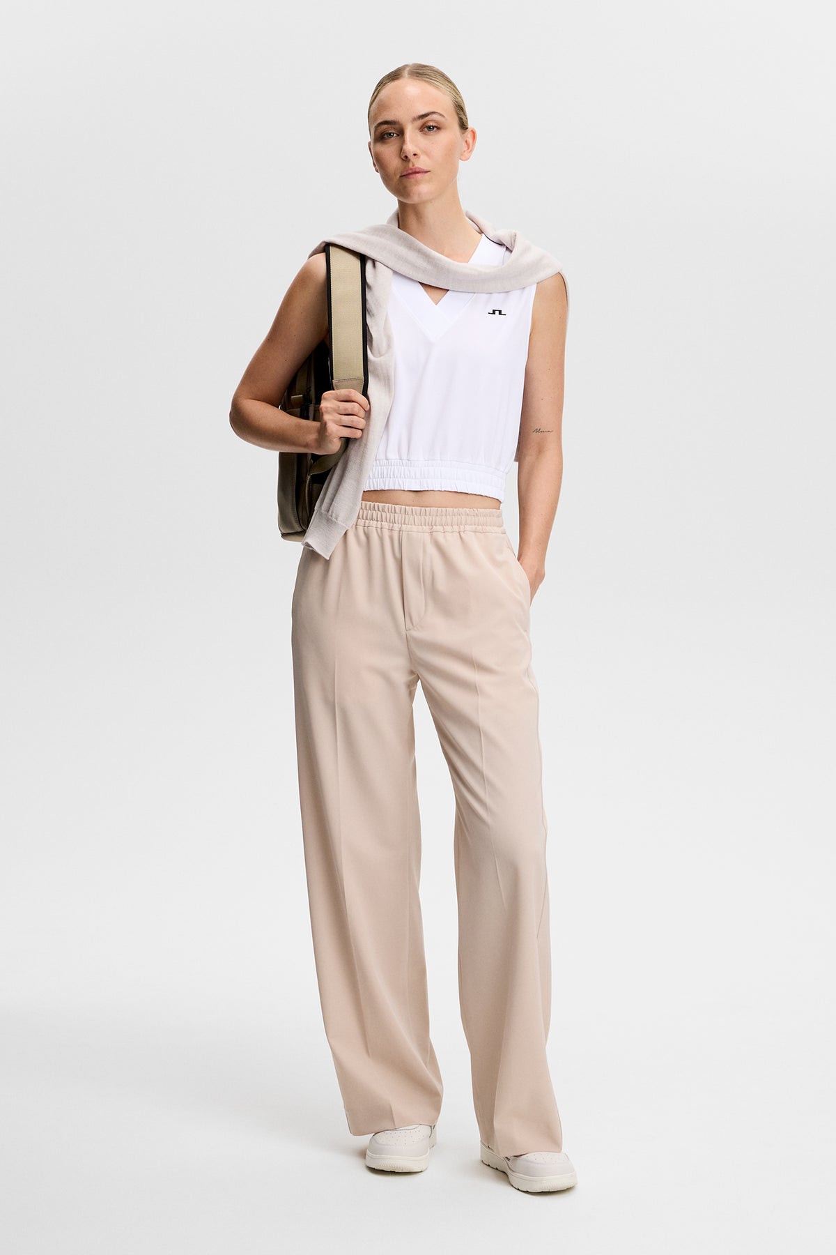 Liny Sleeveless Top in White by J.Lindeberg