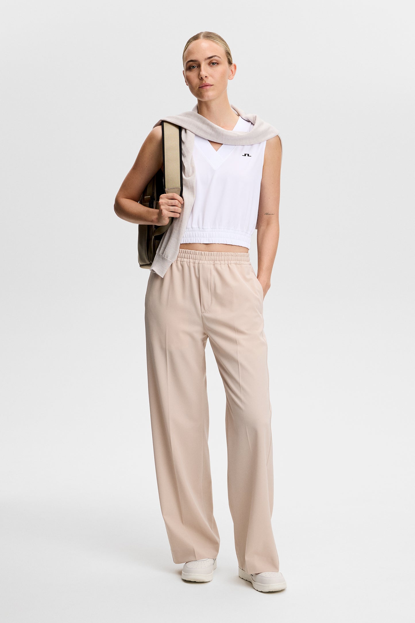 Liny Sleeveless Top in White by J.Lindeberg