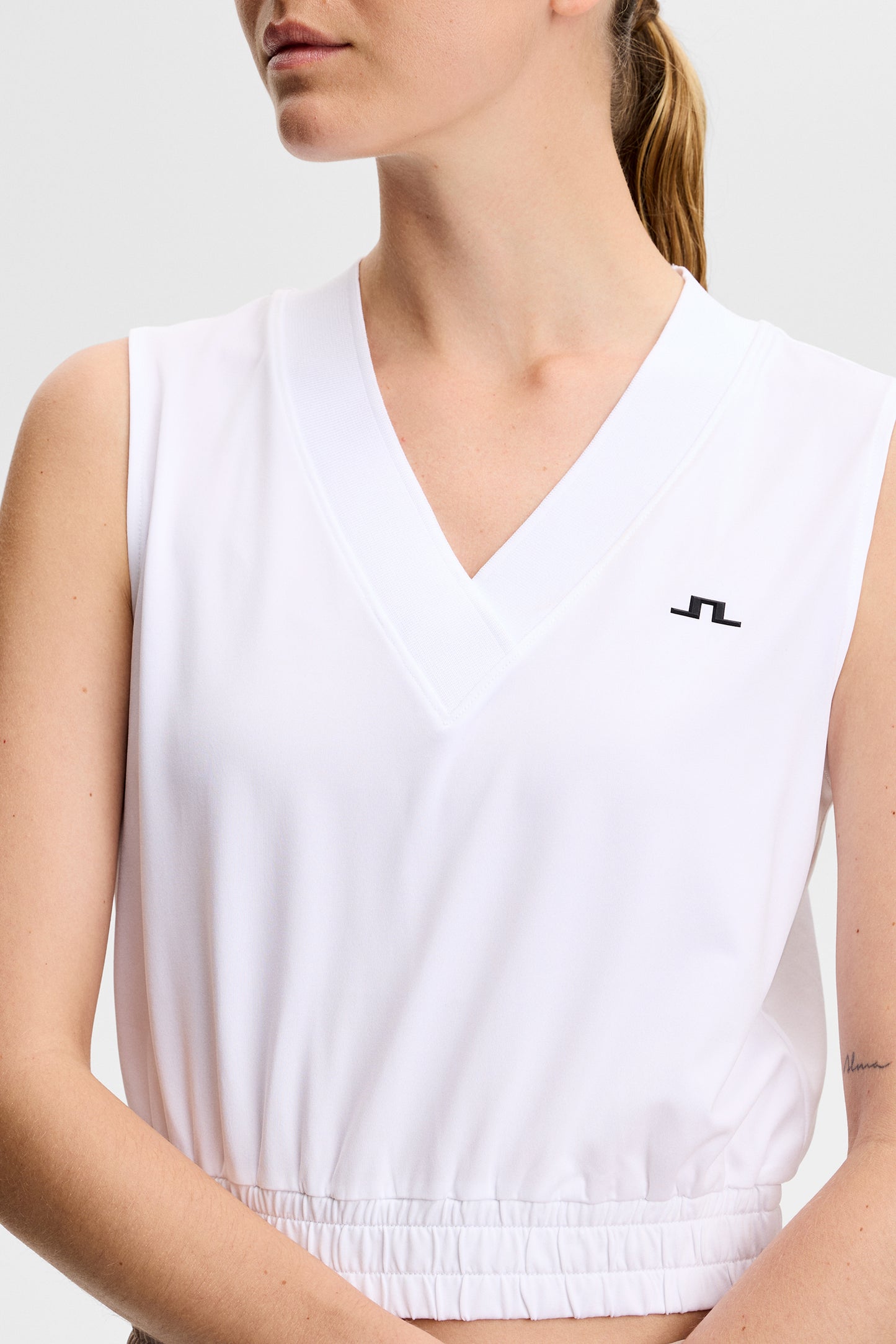 Liny Sleeveless Top in White by J.Lindeberg