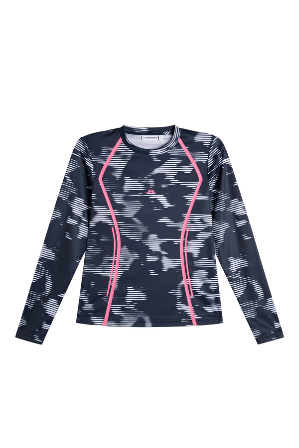Line LS Printed Top / Clay Purple Heather L