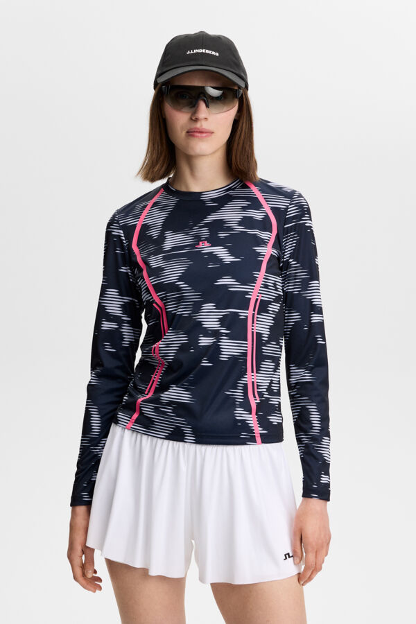 Line LS Printed Top / Clay Purple Heather L
