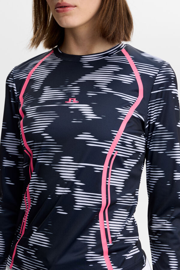 Line LS Printed Top / Clay Purple Heather L