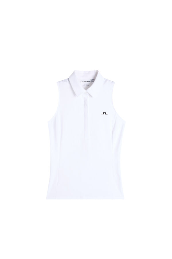 Kristina Sleeveless Polo / White