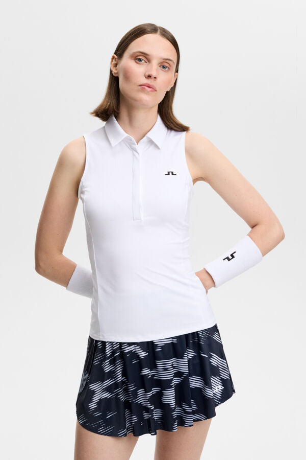 Kristina Sleeveless Polo / White