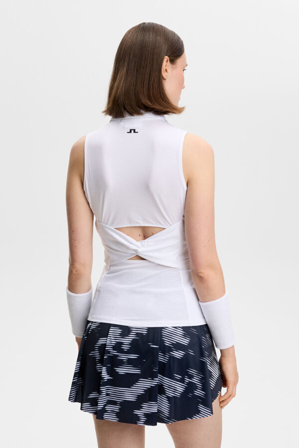 Kristina Sleeveless Polo / White