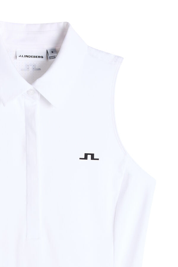 Kristina Sleeveless Polo / White
