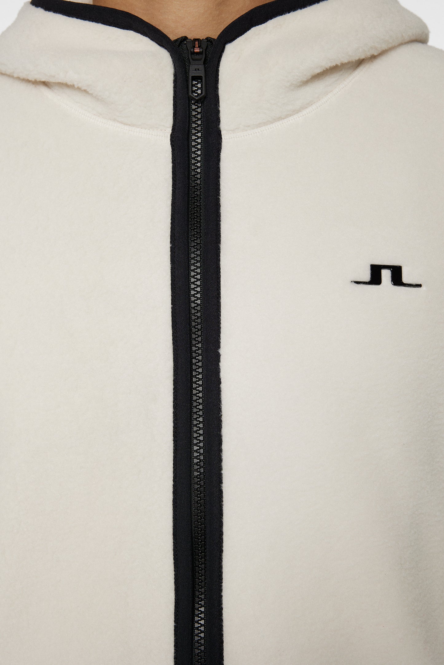 Seymor Fleece Zip Hood in Moonbeam by J.Lindeberg