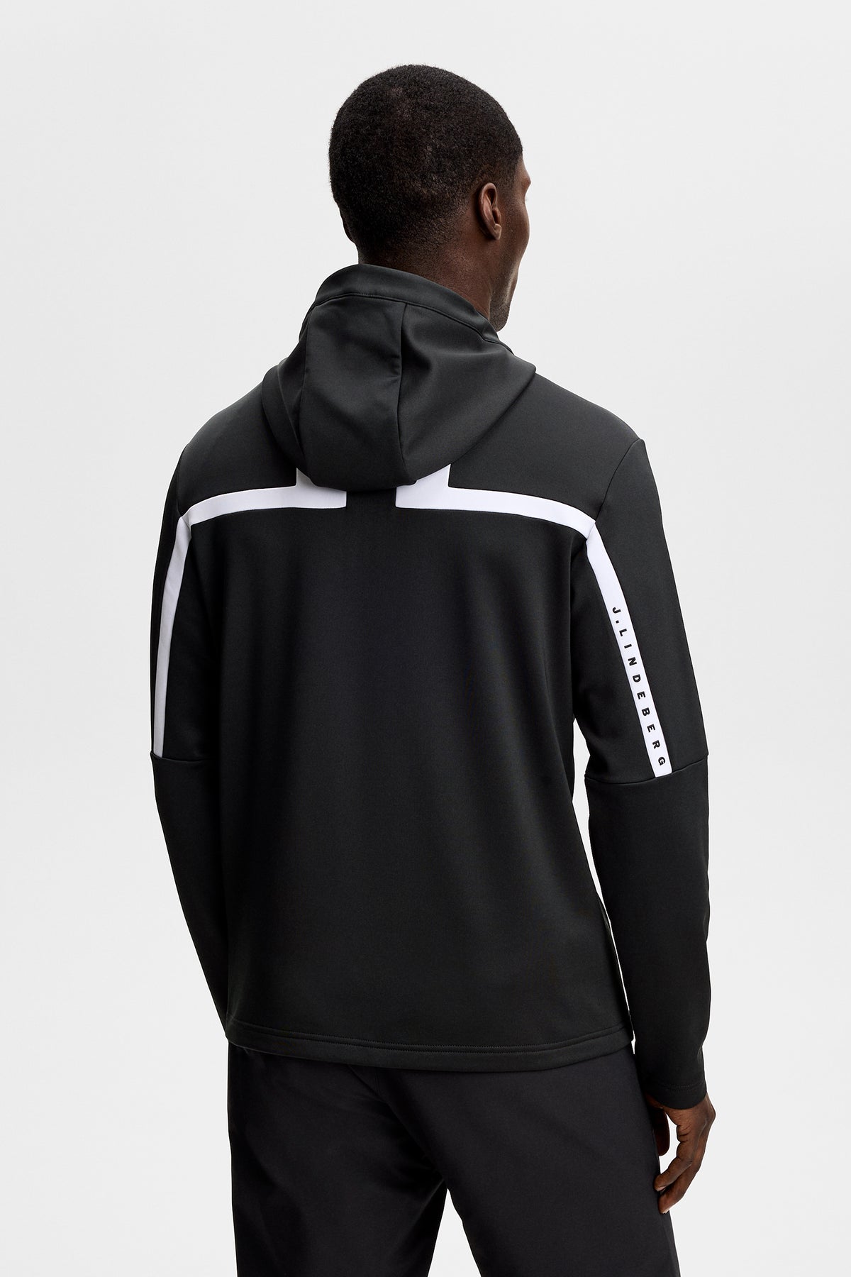 Sharpe Full Zip Hood in Black by J.Lindeberg
