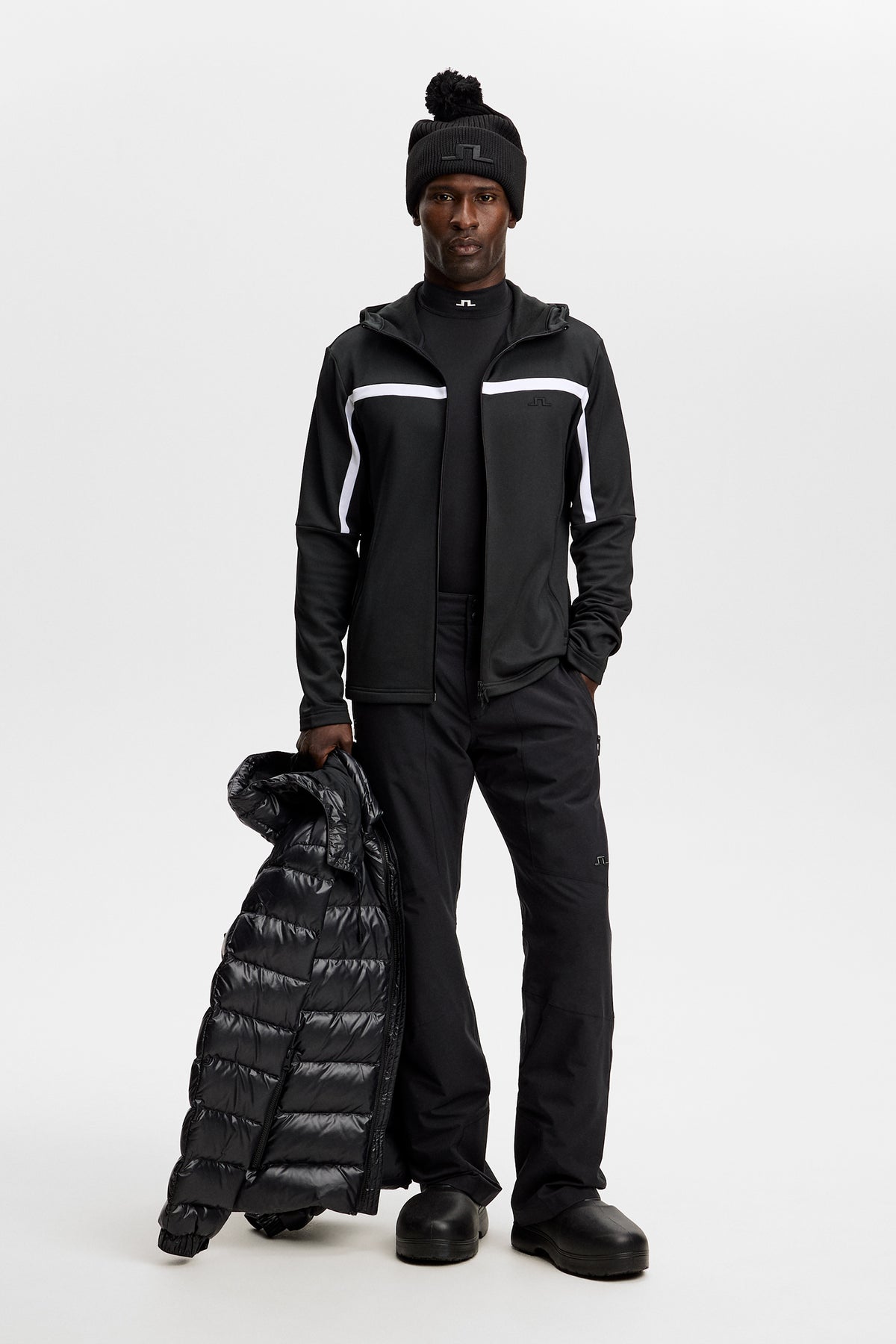 Sharpe Full Zip Hood in Black by J.Lindeberg